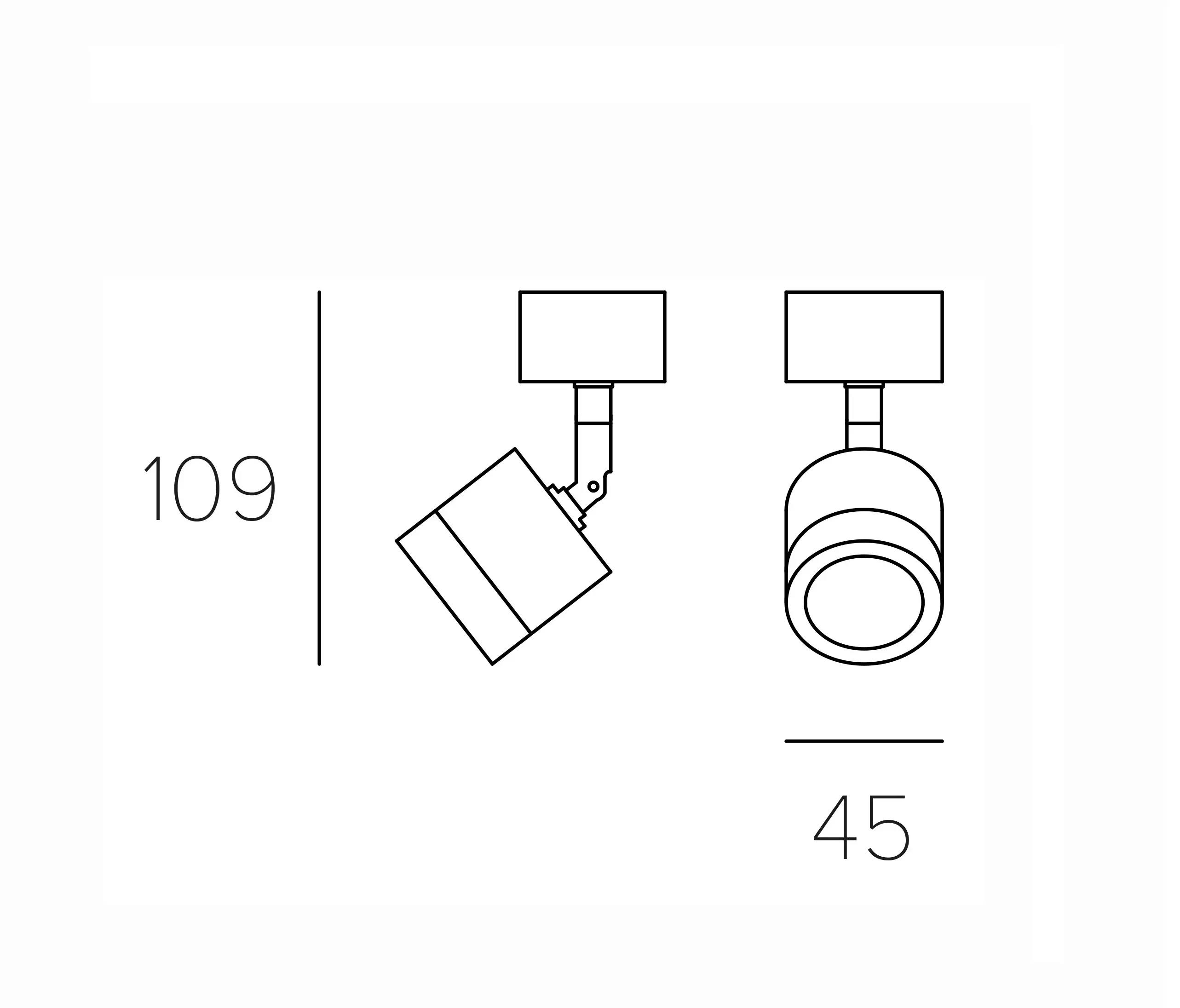 Letroh - SURFACE | MINI - Adjustable ceiling light source, black