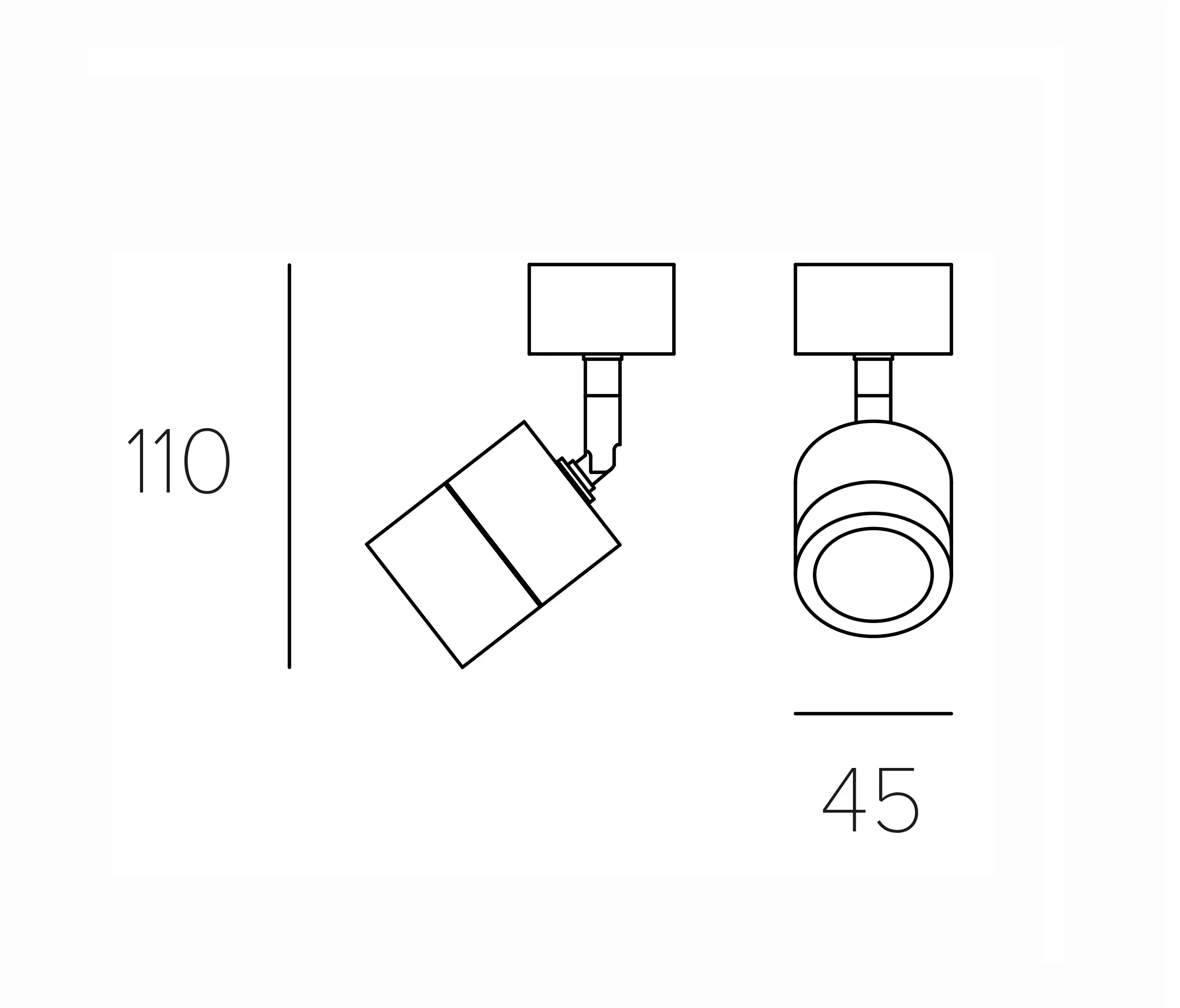 Letroh - SURFACE | MINI - Adjustable ceiling Dark light source