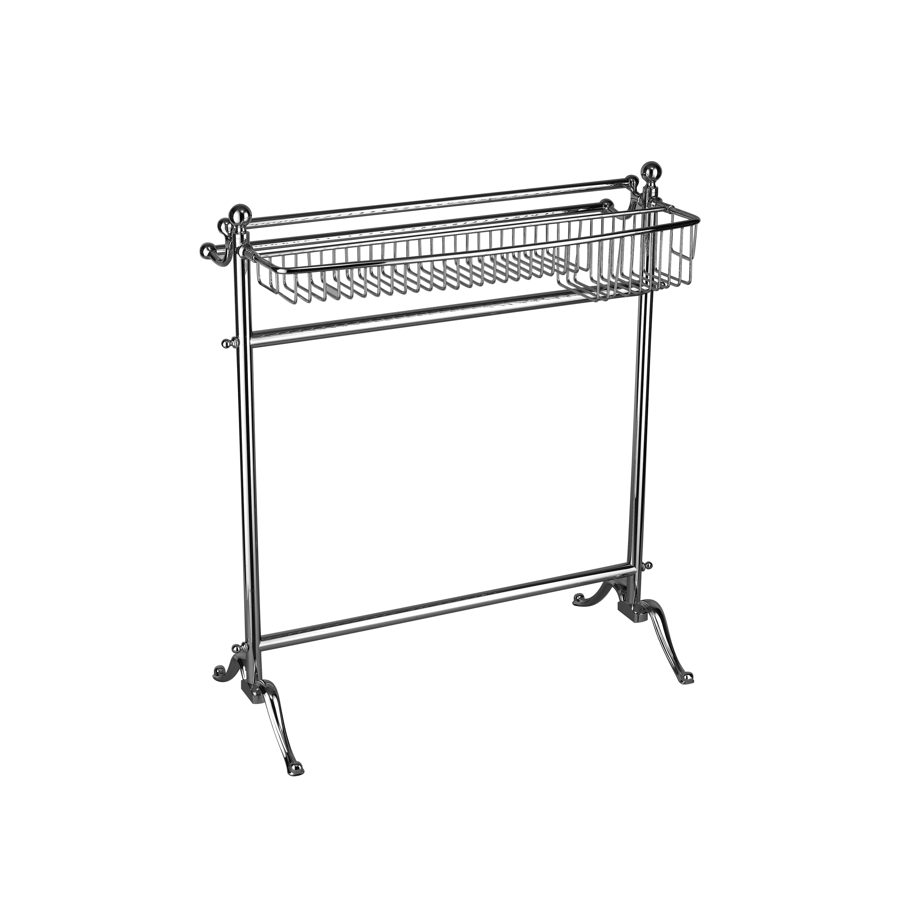 Display product Standing towel rail with bottle basket from manufacturer Kenny & Mason