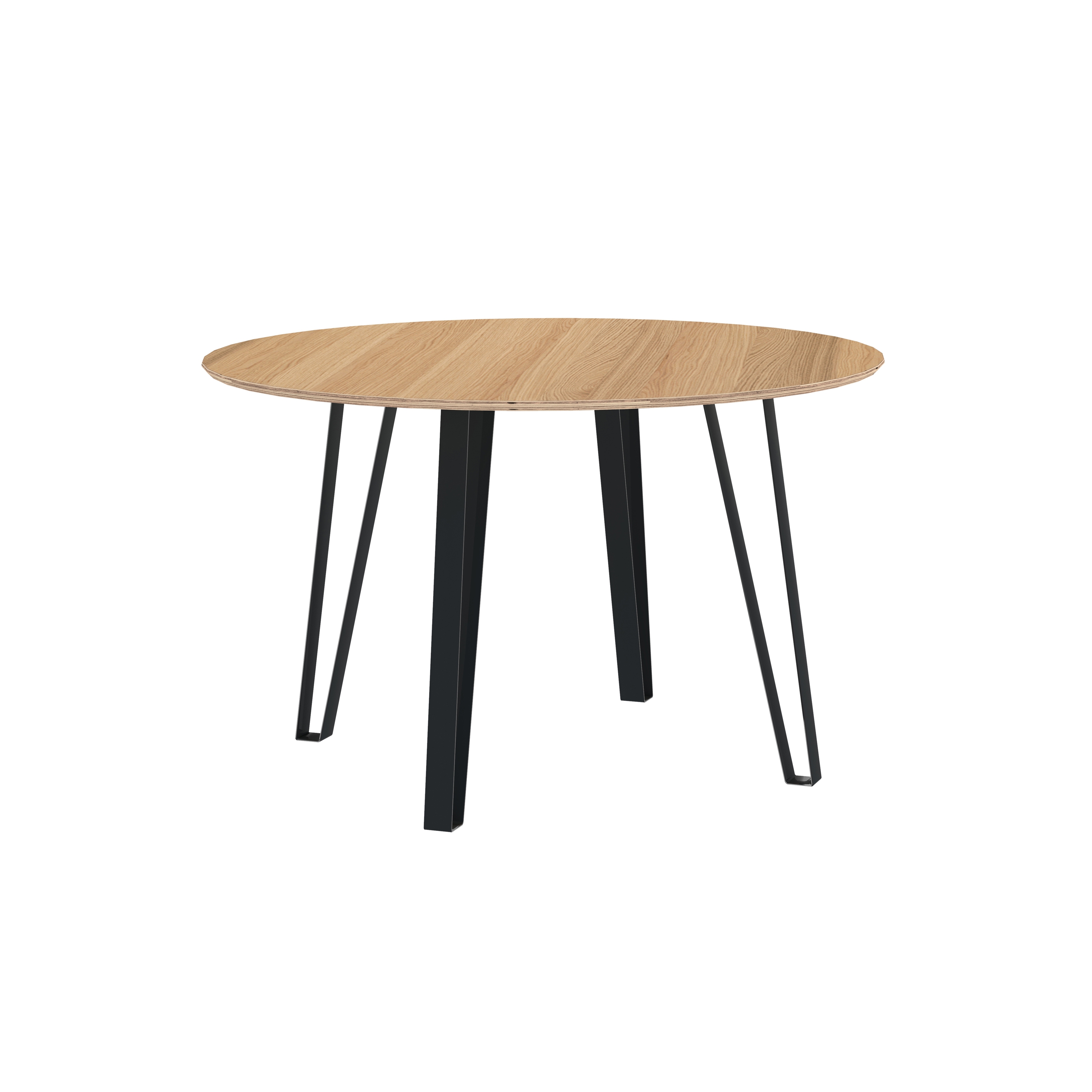 Round dining table VISTA oak veneered