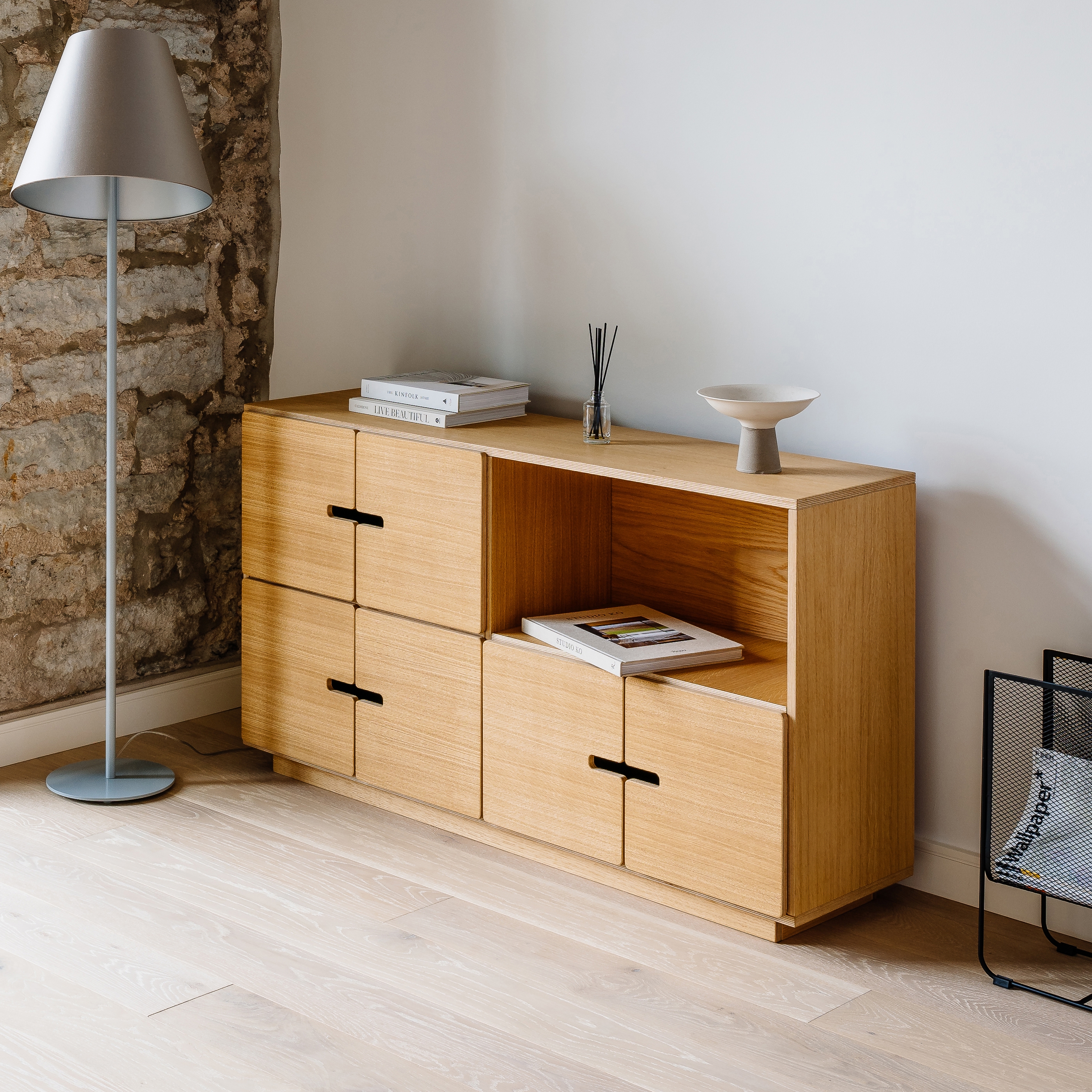 Display product Sideboard PIX 2x4 oak veneered from manufacturer Radis Furniture
