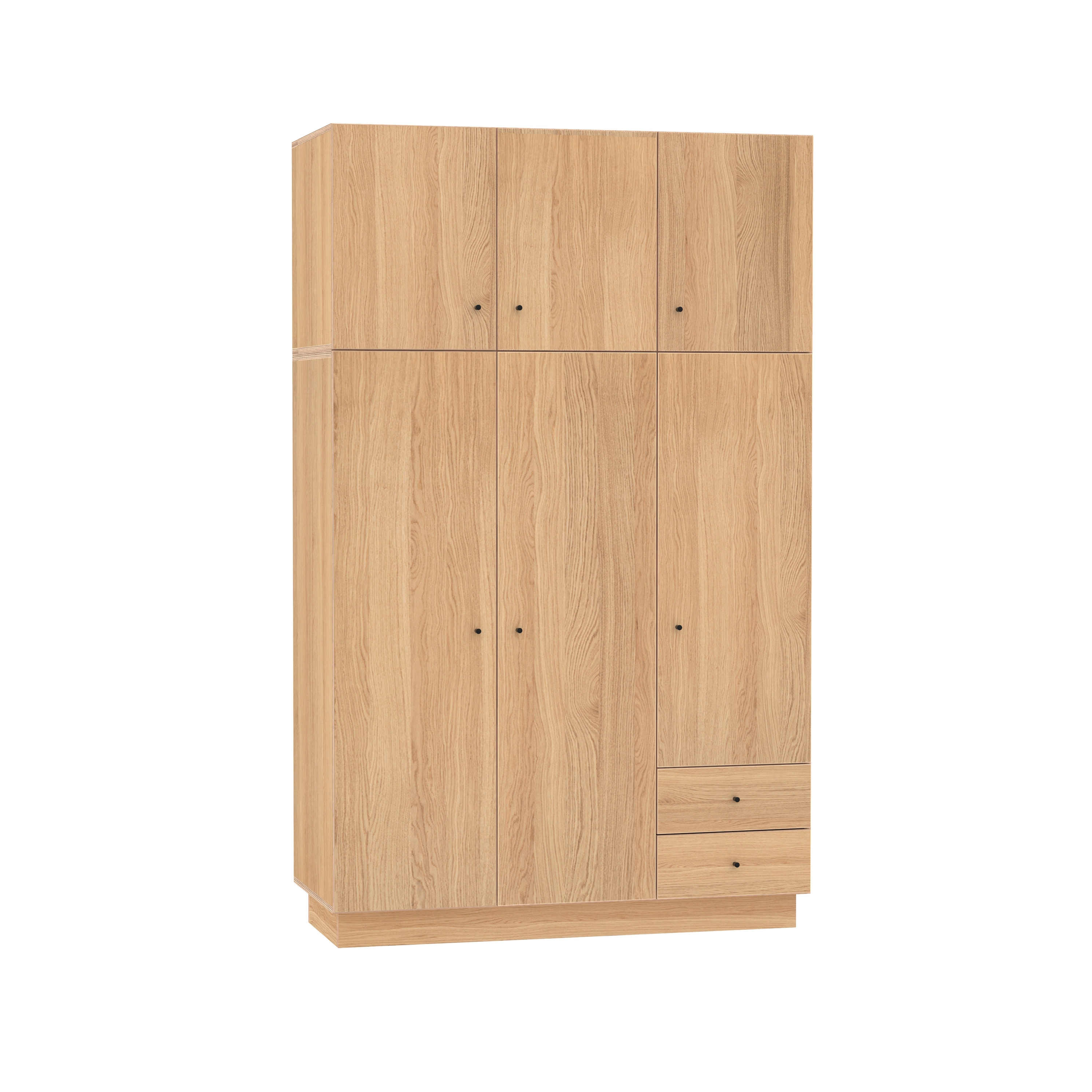 Wardrobe HUH with 3 doors and extra level oak veneered
