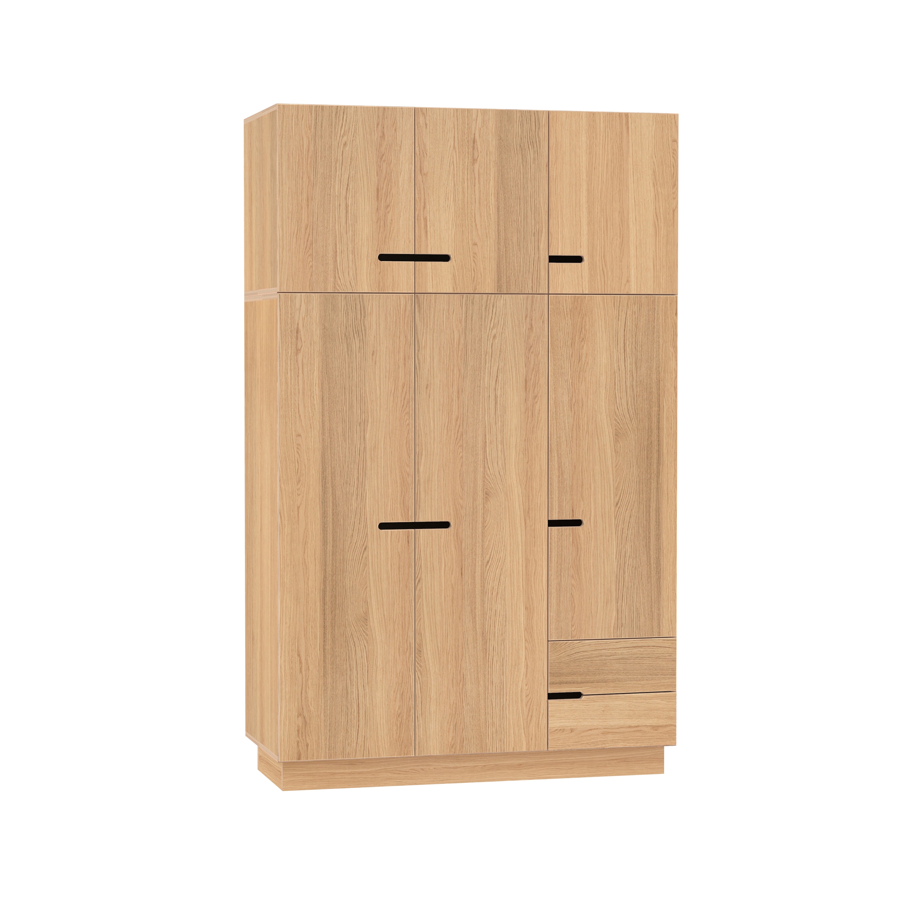 Wardrobe HUH with 3 doors and extra level oak veneered