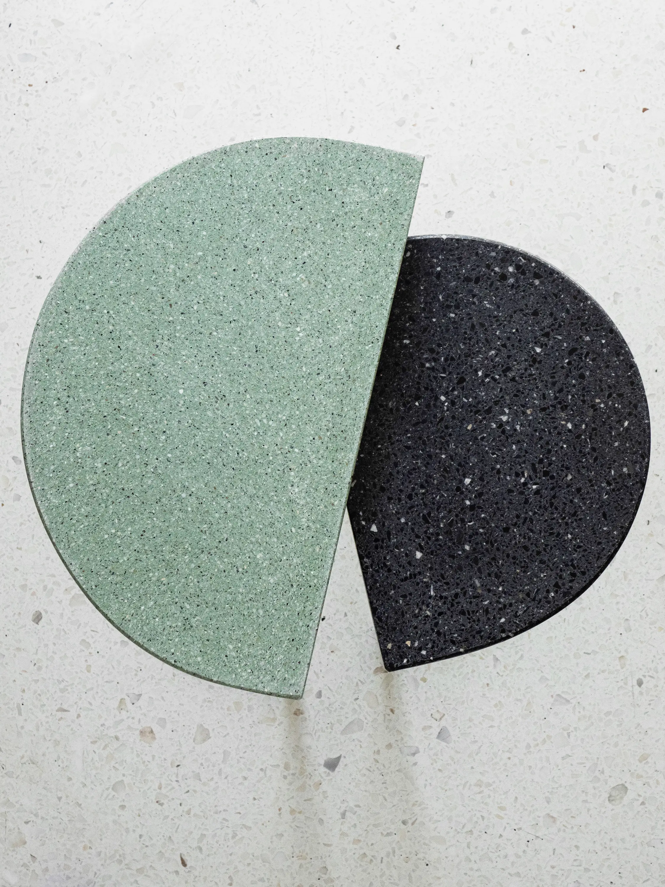 Karoistanbul - Double Green & Black Semi Circle Coffee Tables