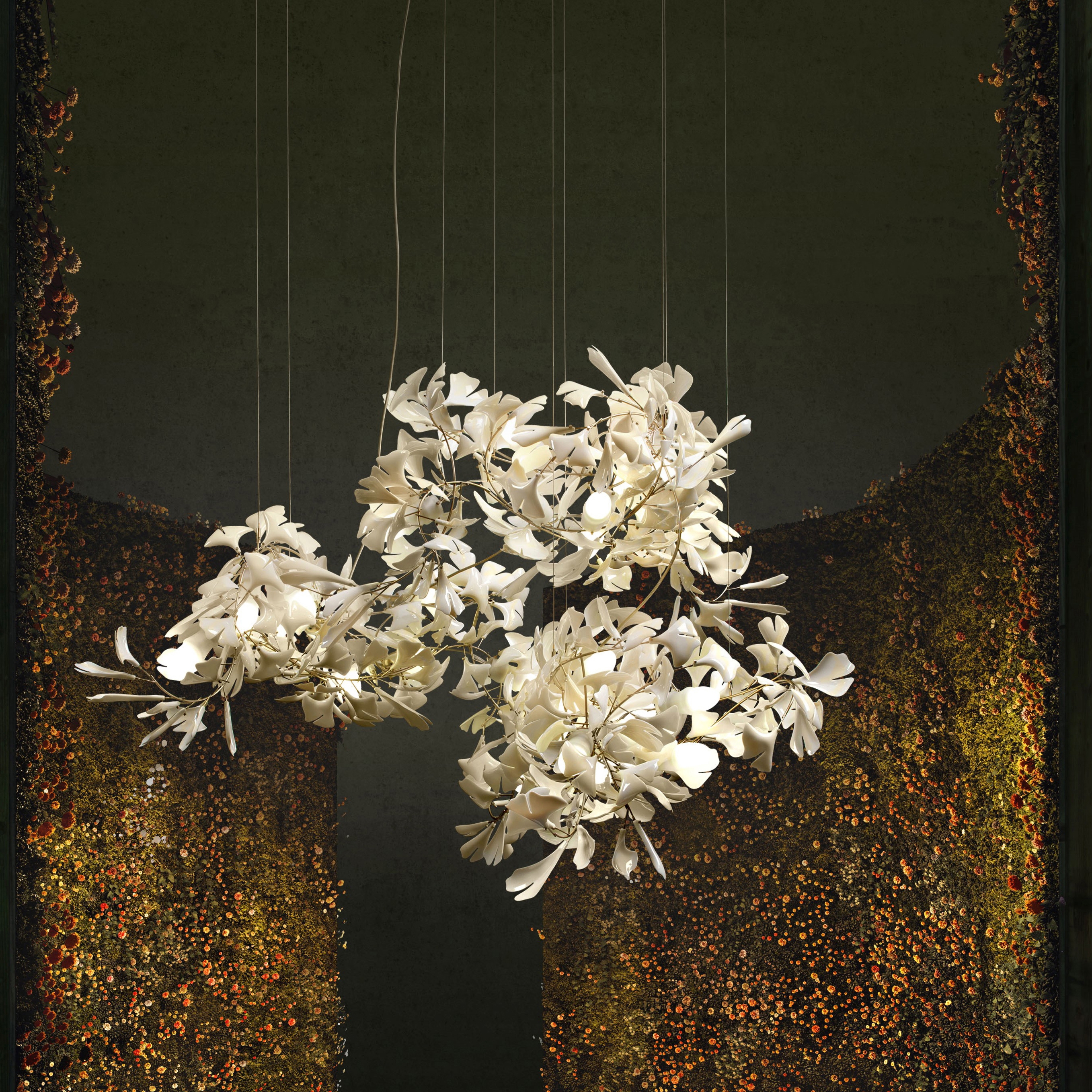 Produkt Bespoke Lighting Sculpture Gingko _420 des Herstellers Andreea Braescu Art Studio anzeigen