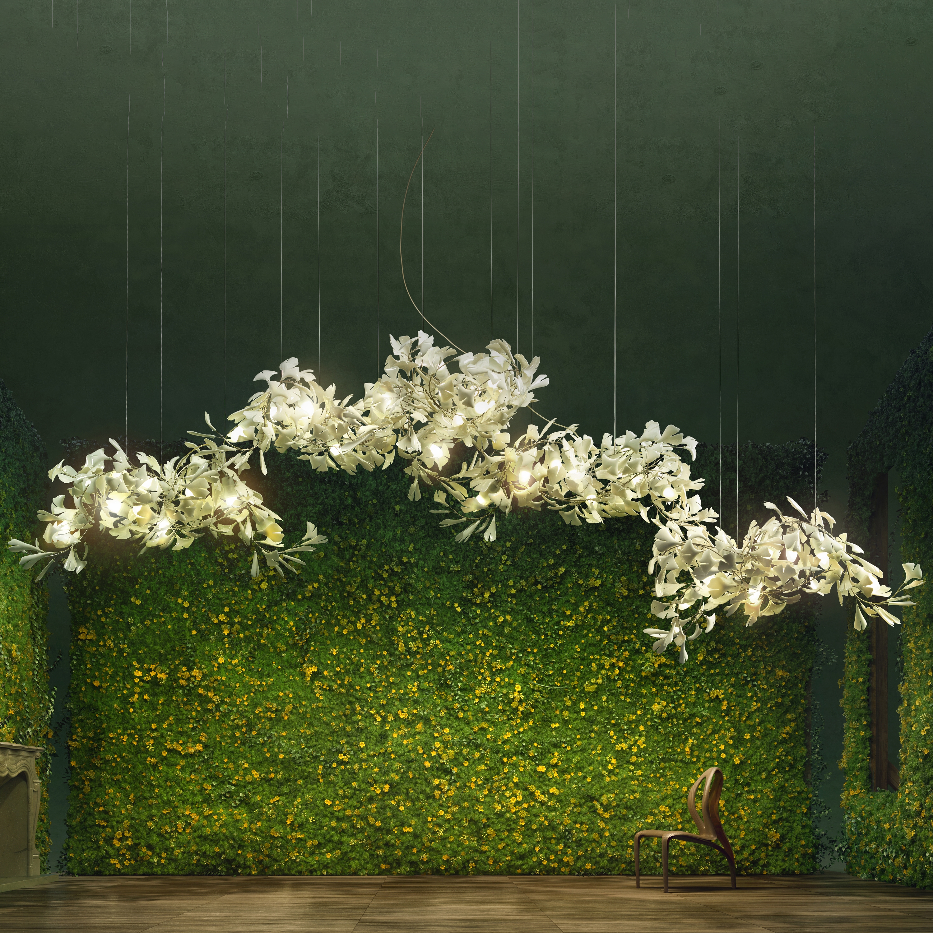 Produkt Bespoke Lighting Sculpture Gingko_700 des Herstellers Andreea Braescu Art Studio anzeigen