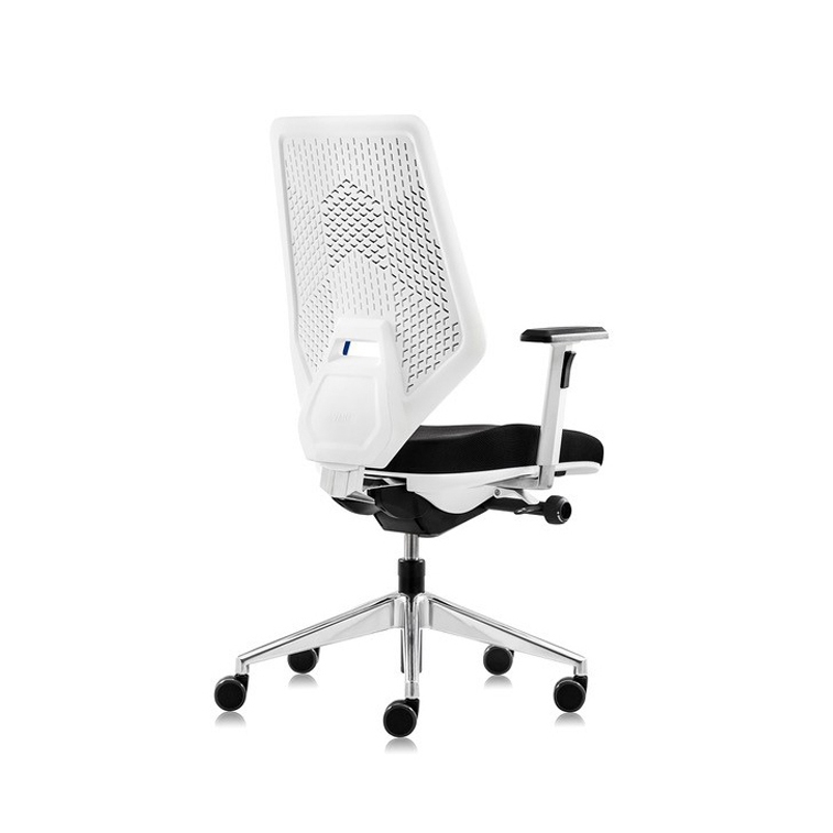 V6 swivel chair, light grey, upholstered