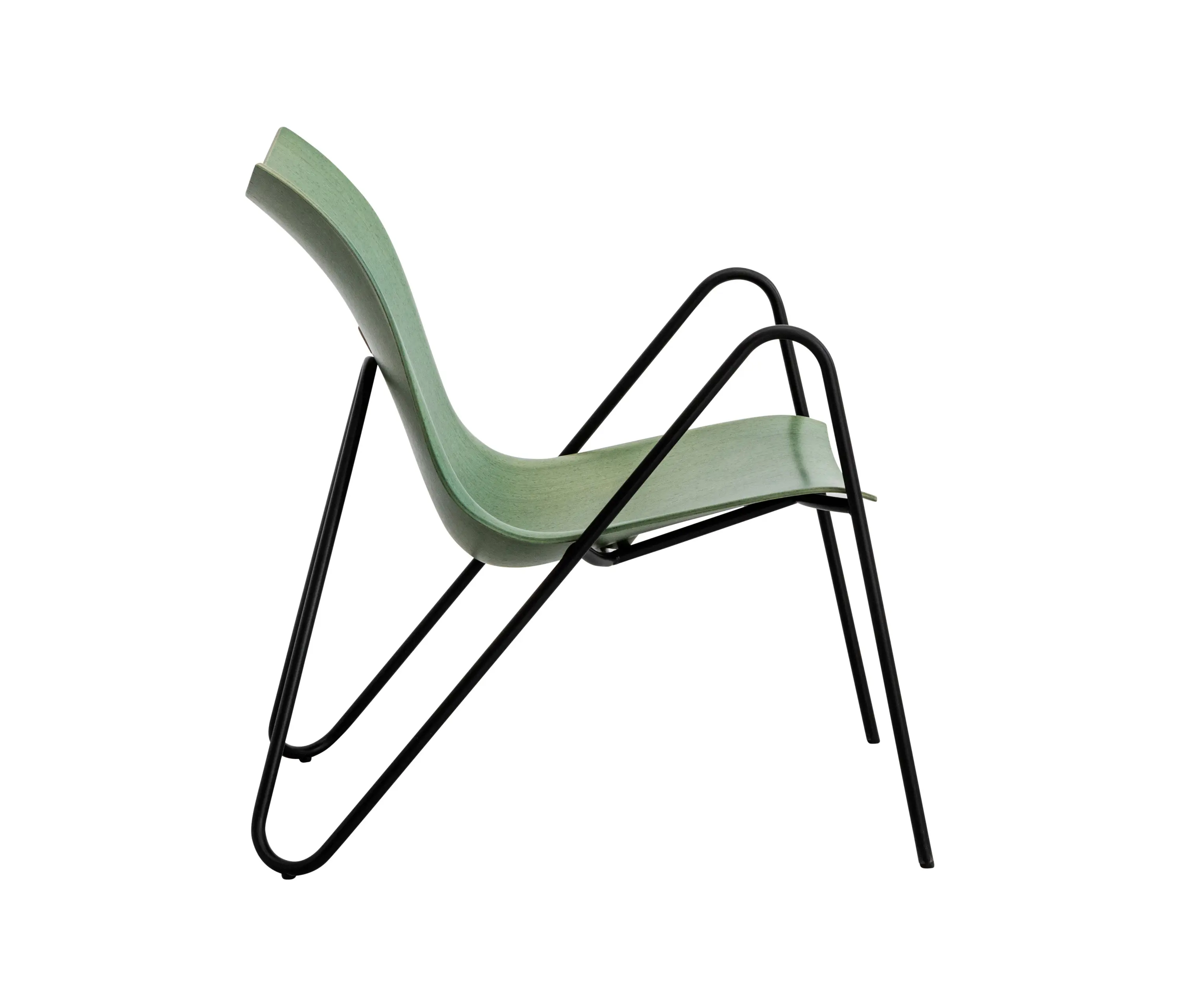VANK - PEEL wood lounge armchair green