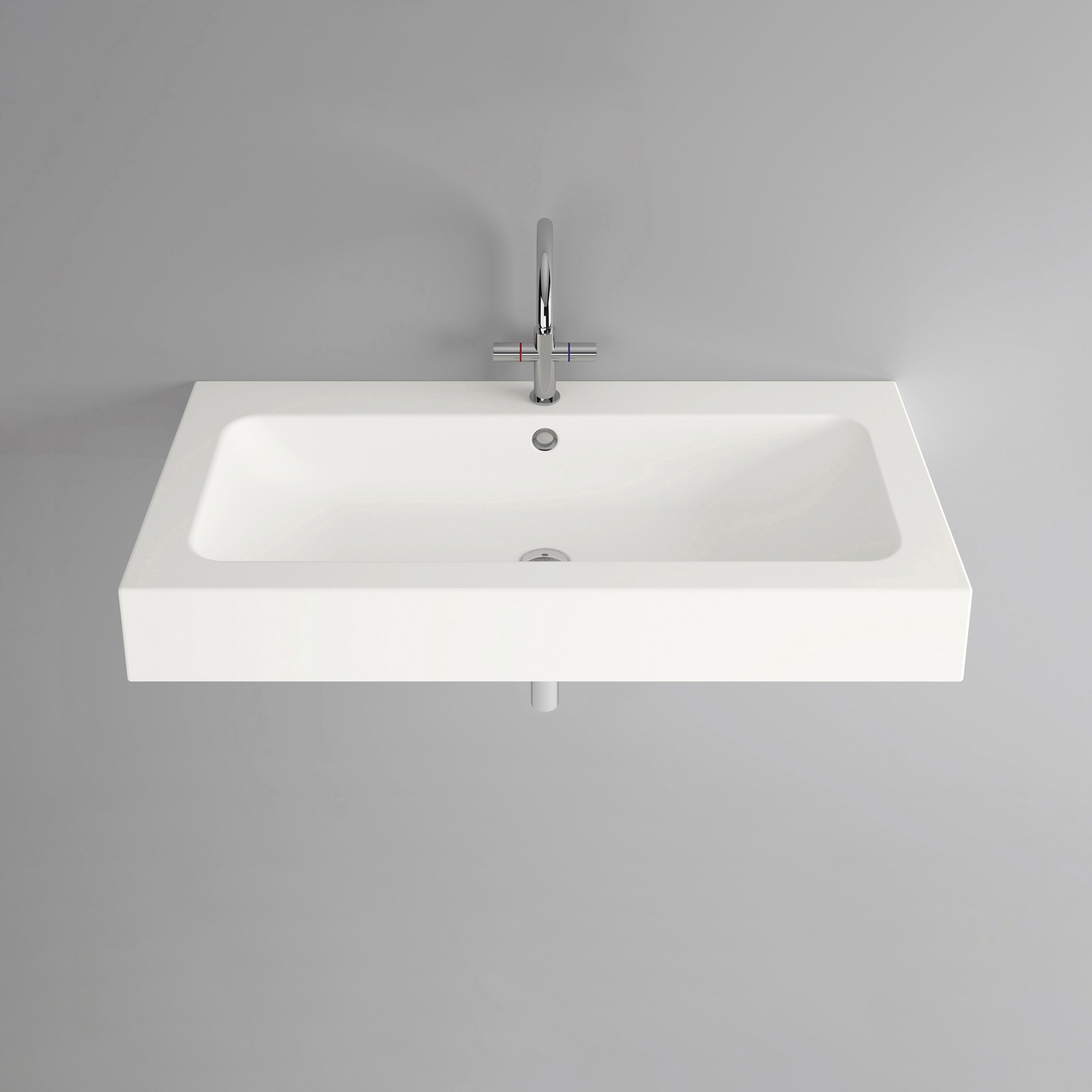 Vertoon produk CONTURA wall-mount washbasin van vervaardiger Schmidlin