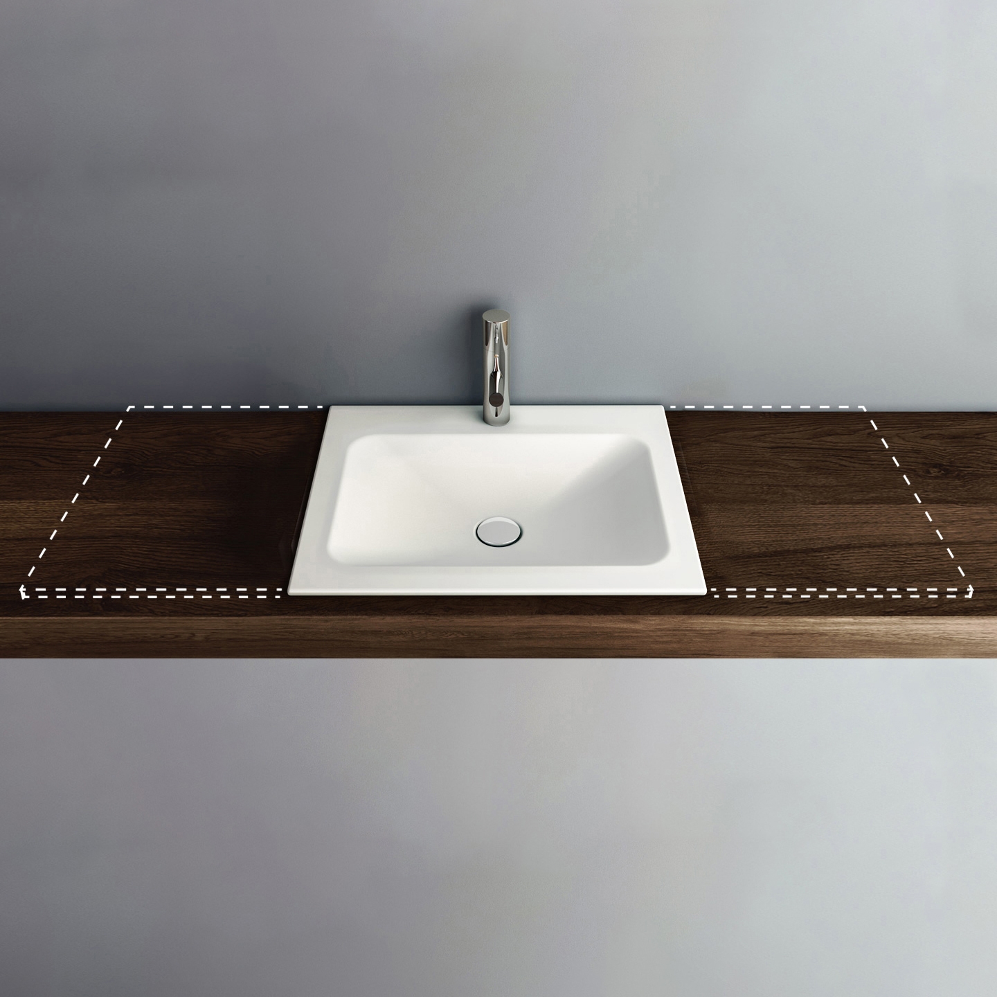 Display product LOTUS VARIO built-in washbasin from manufacturer Schmidlin