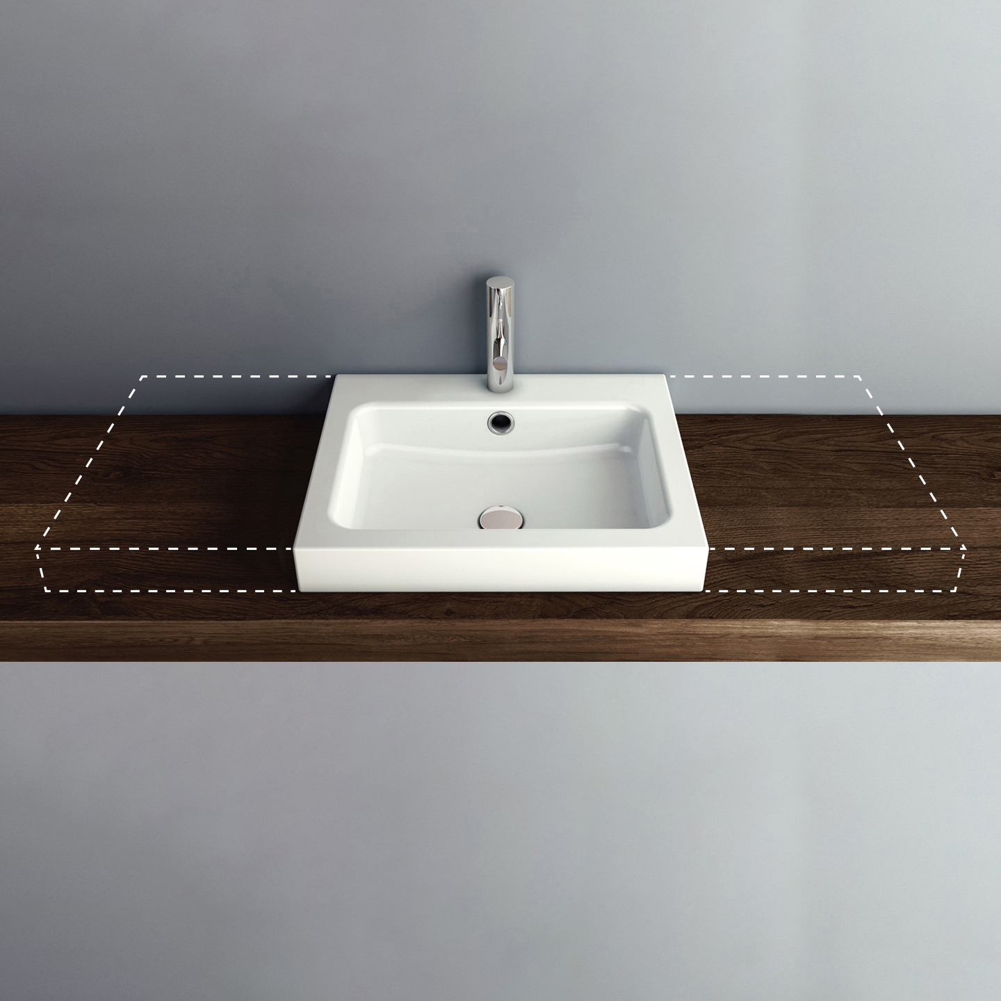 Display product MERO VARIO counter top washbasin from manufacturer Schmidlin
