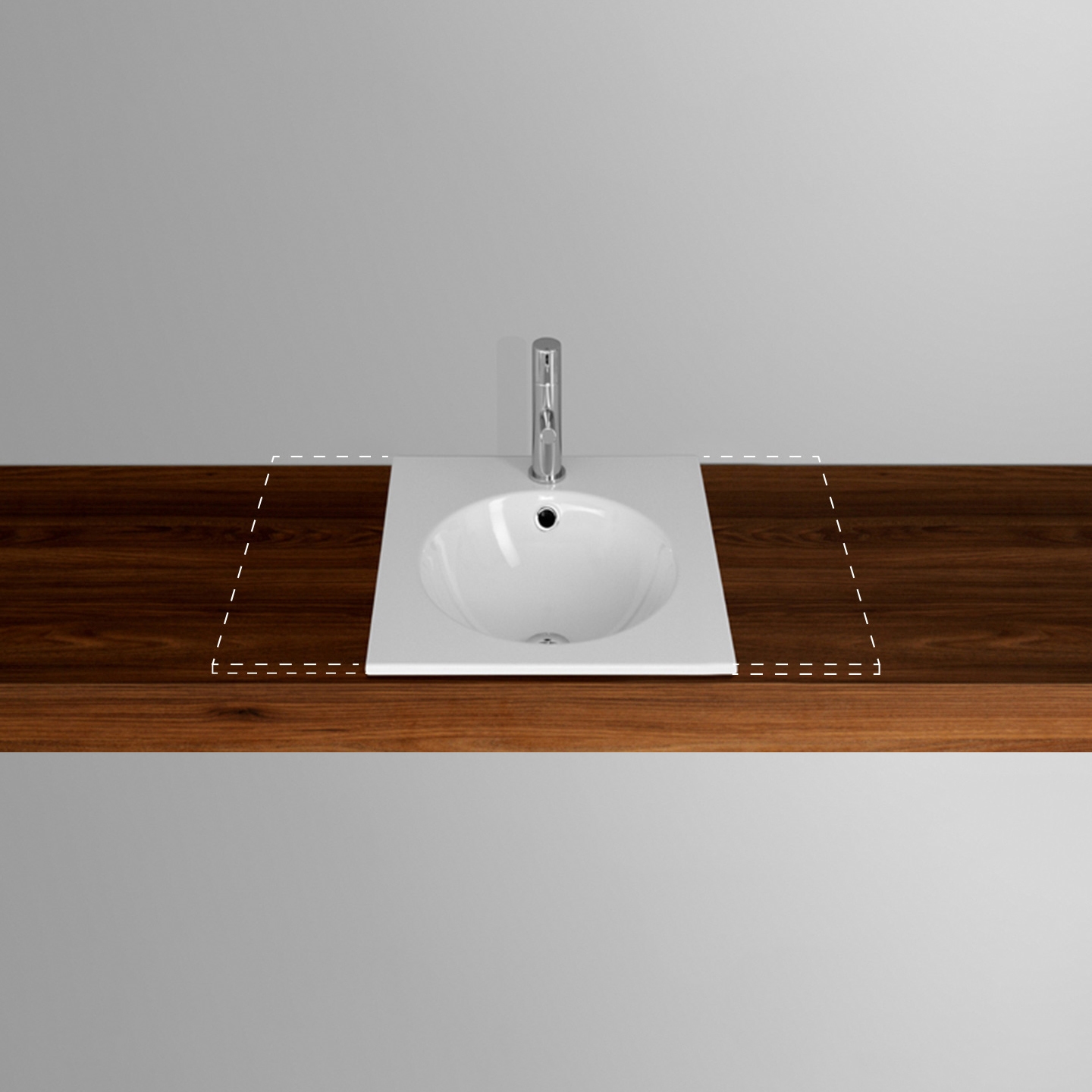 Display product ORBIS VARIO built-in washbasin from manufacturer Schmidlin