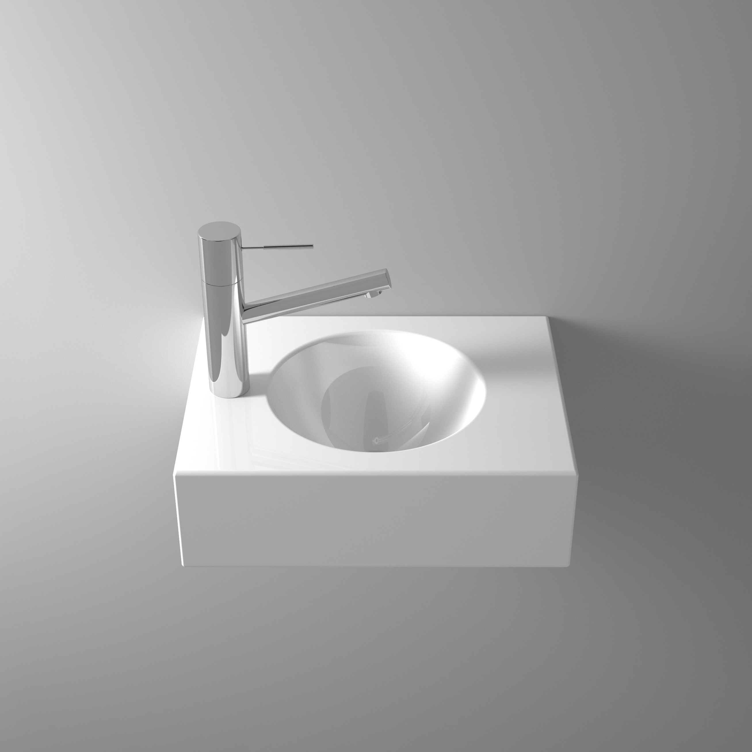 Display product ORBIS MINI wall-mount washbasin from manufacturer Schmidlin