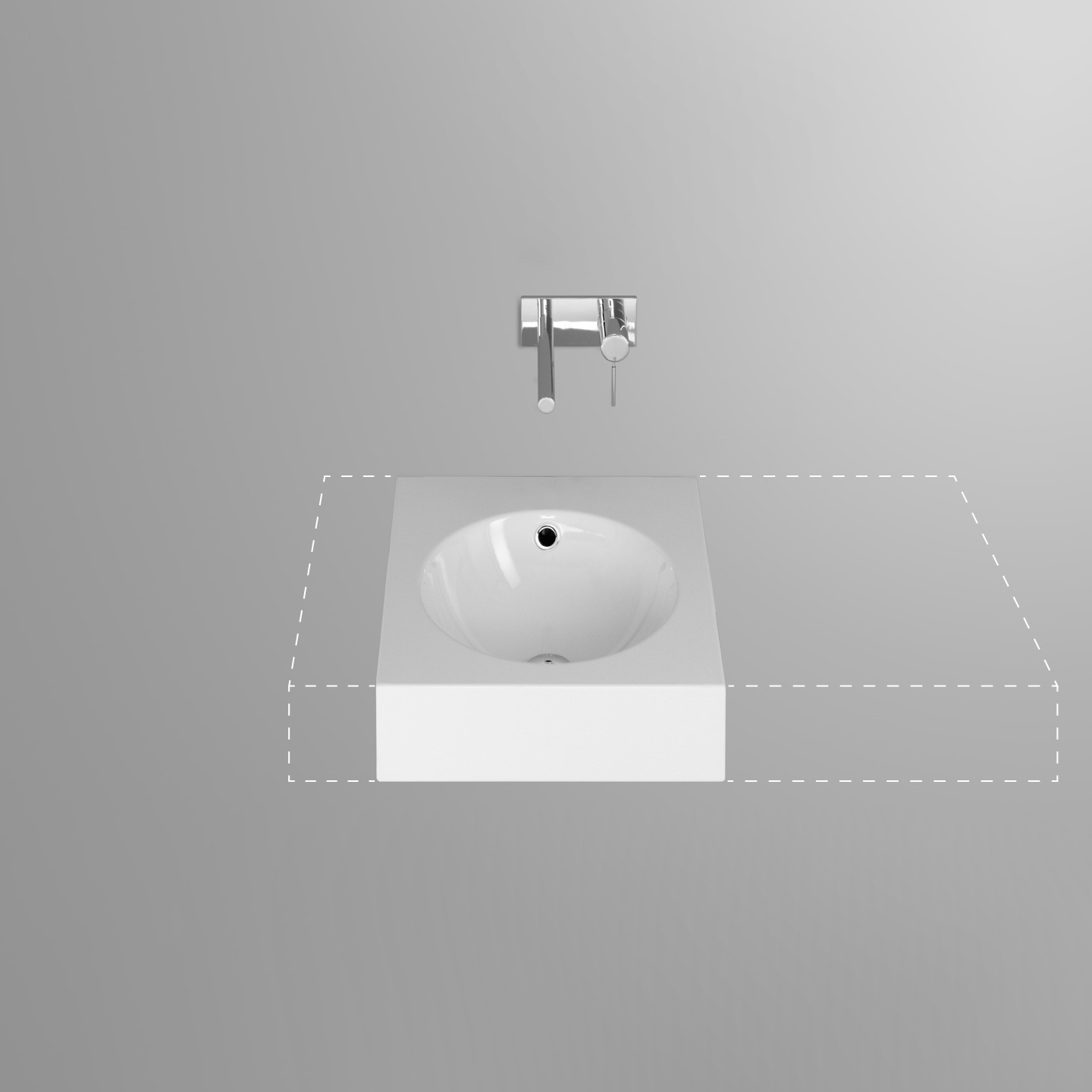 Vertoon produk ORBIS VARIO wall-mount washbasin van vervaardiger Schmidlin