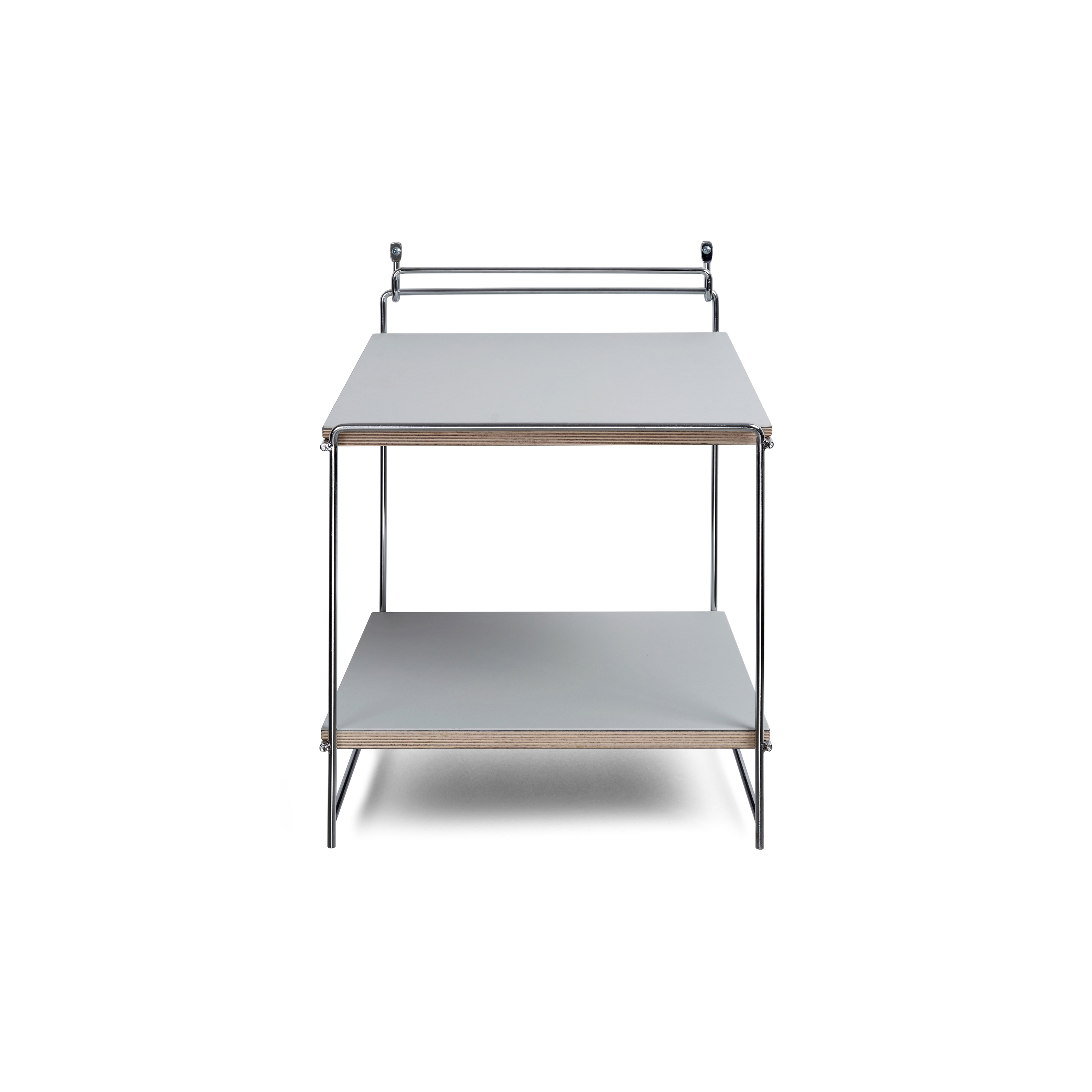 Hegel | Table or wall desk, chrome / light grey