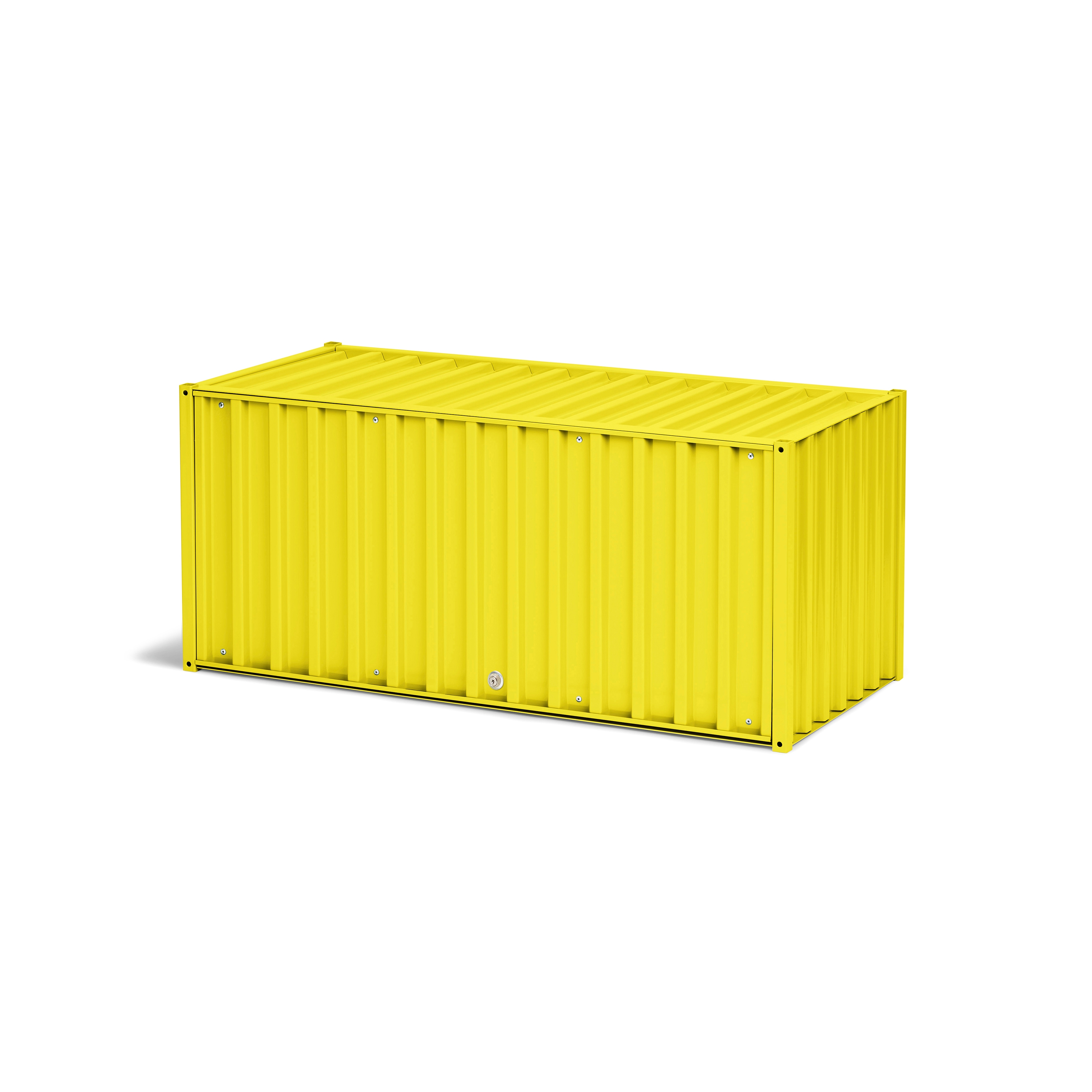 Display product DS | Container - with lock, sulfur yellow RAL 1016 from manufacturer Magazin®