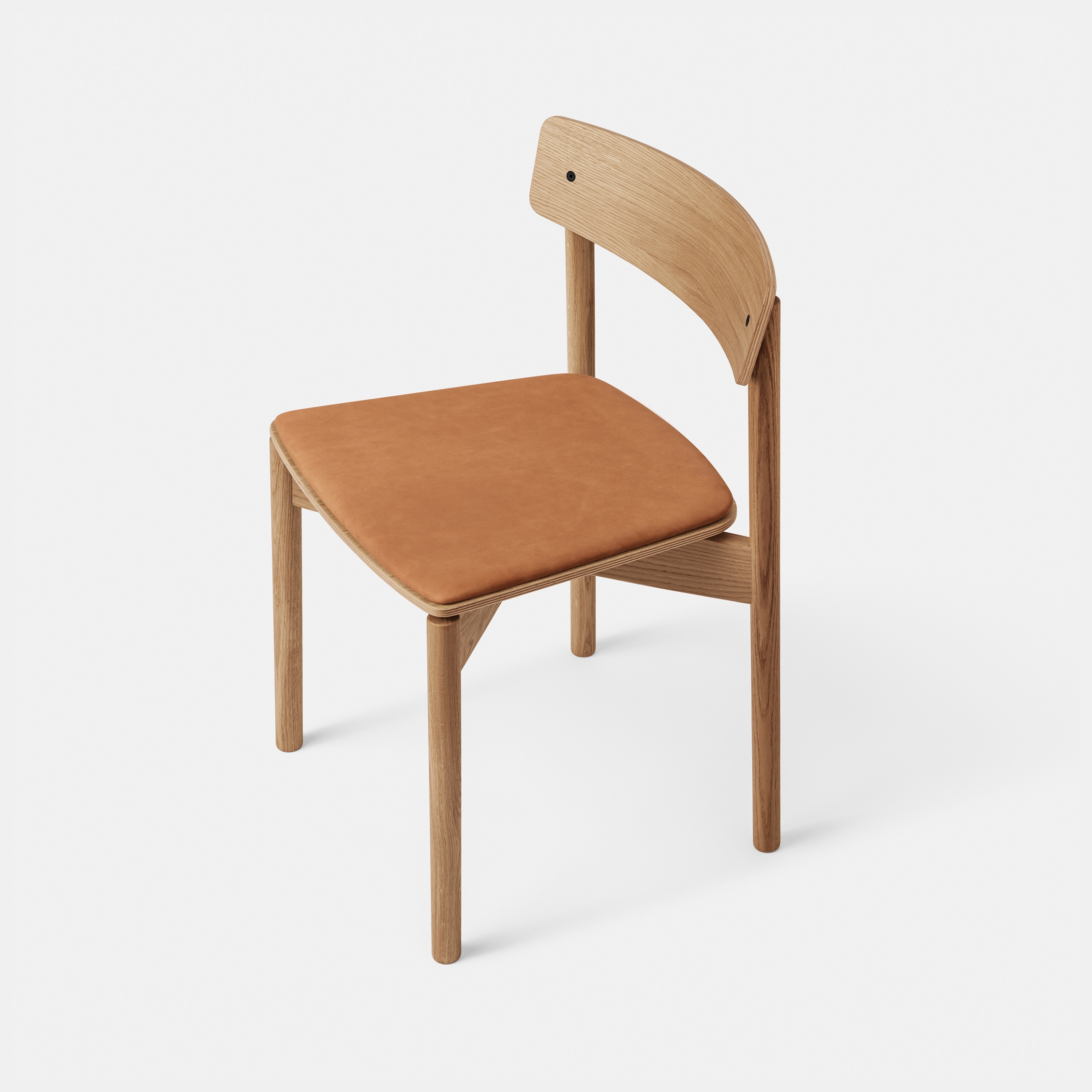 Produkt T01 | Cross Chair Oak Matt lacquer Cognac Leather Dunes des Herstellers TAKT anzeigen