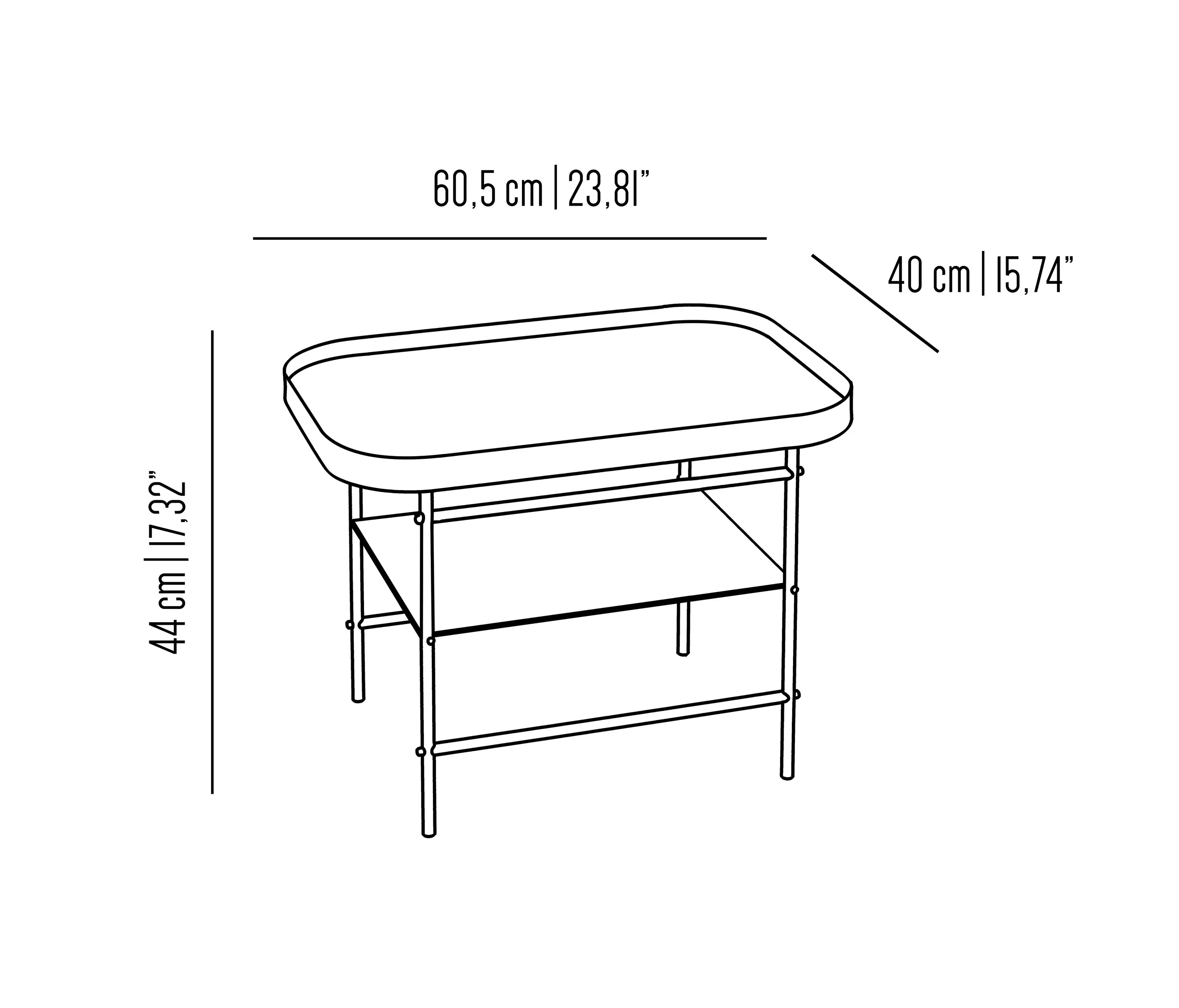 Bronzetto - Blossom Float | Coffee table rectangular top support