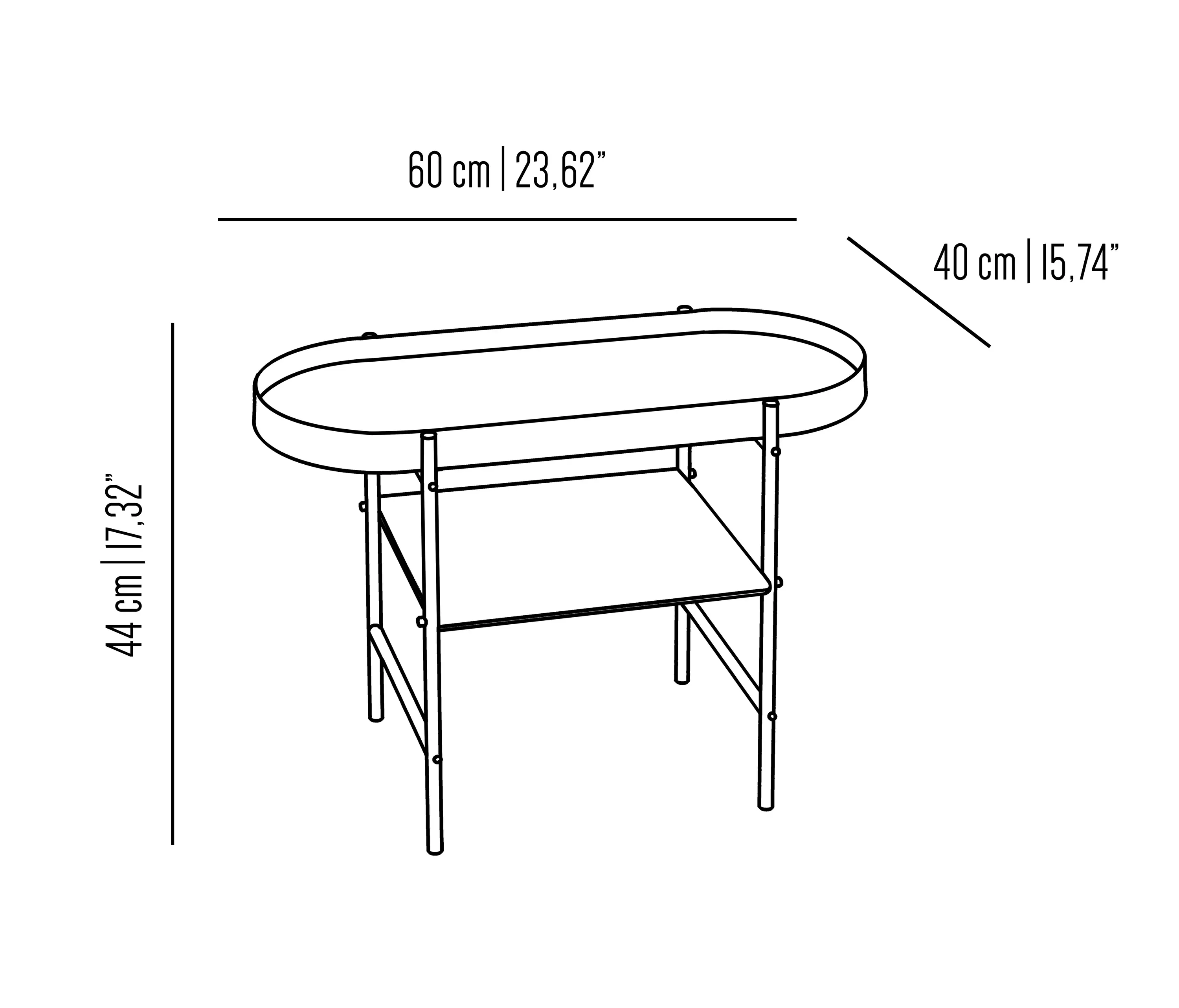 Bronzetto - Blossom Float | Coffee table oval top support