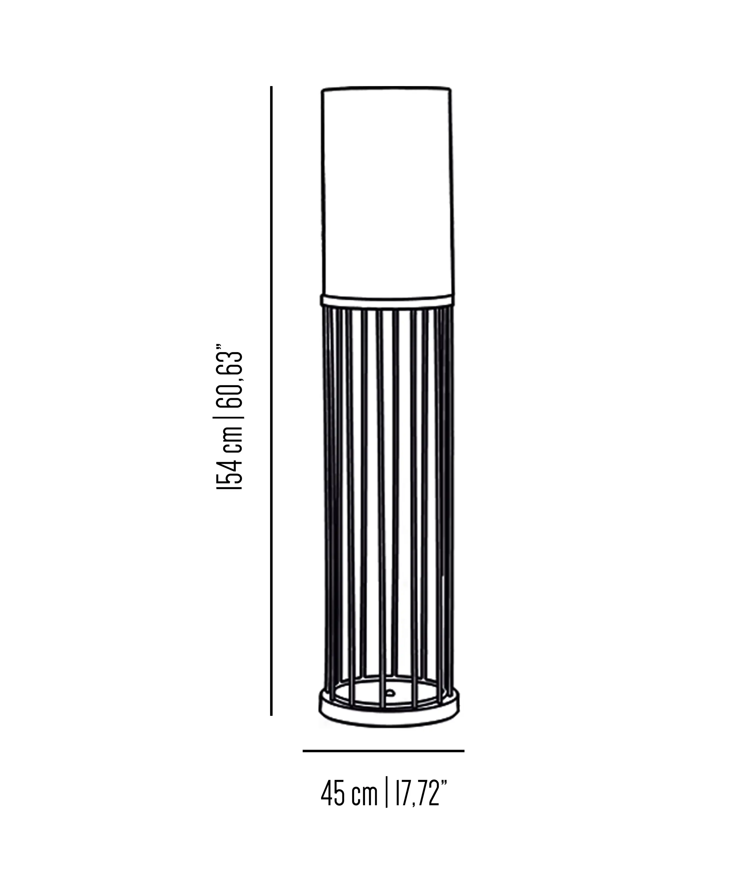 Bronzetto - Cage | Round floor lamp with linear design