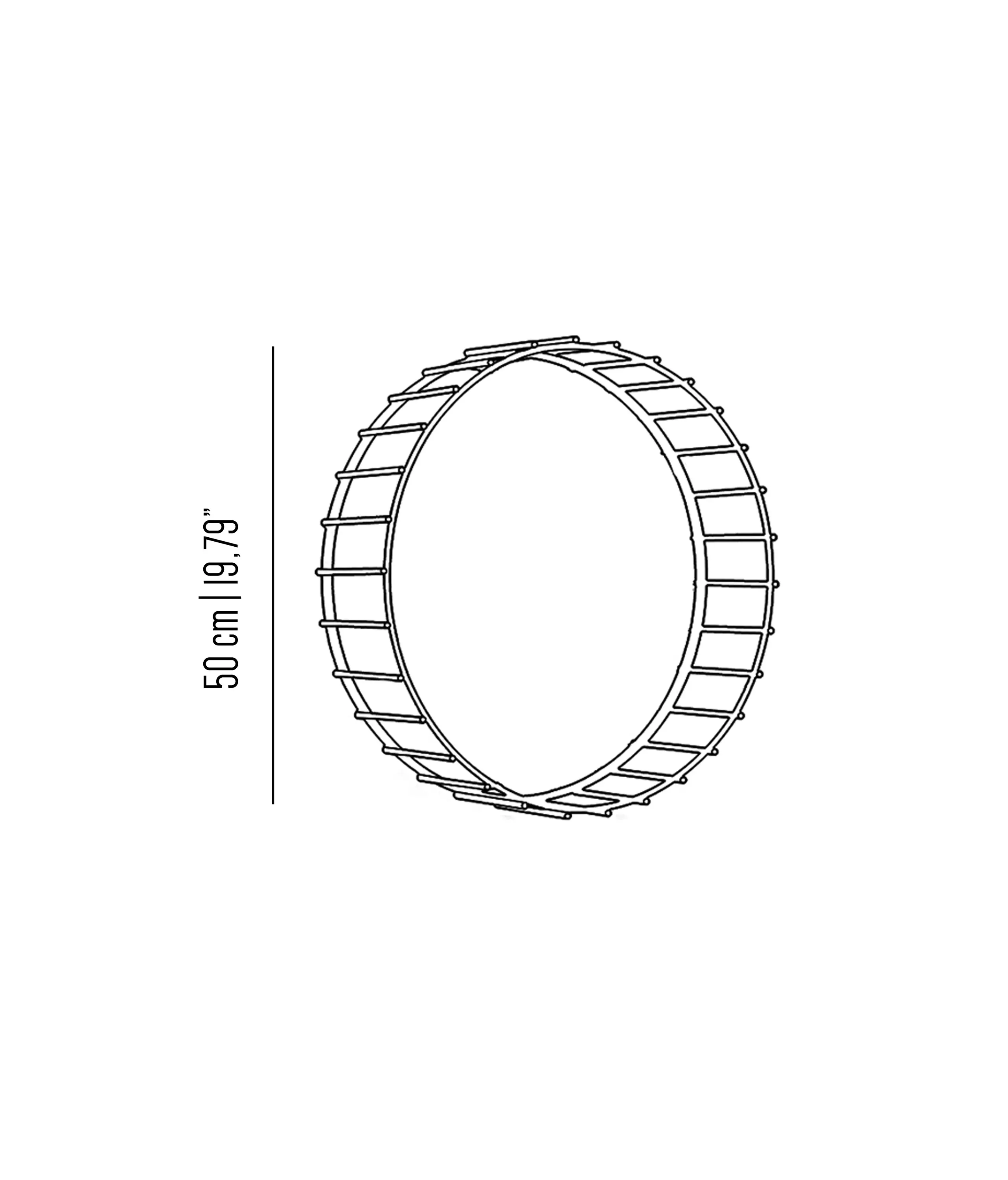 Bronzetto - Cage | Round mirror with linear design medium