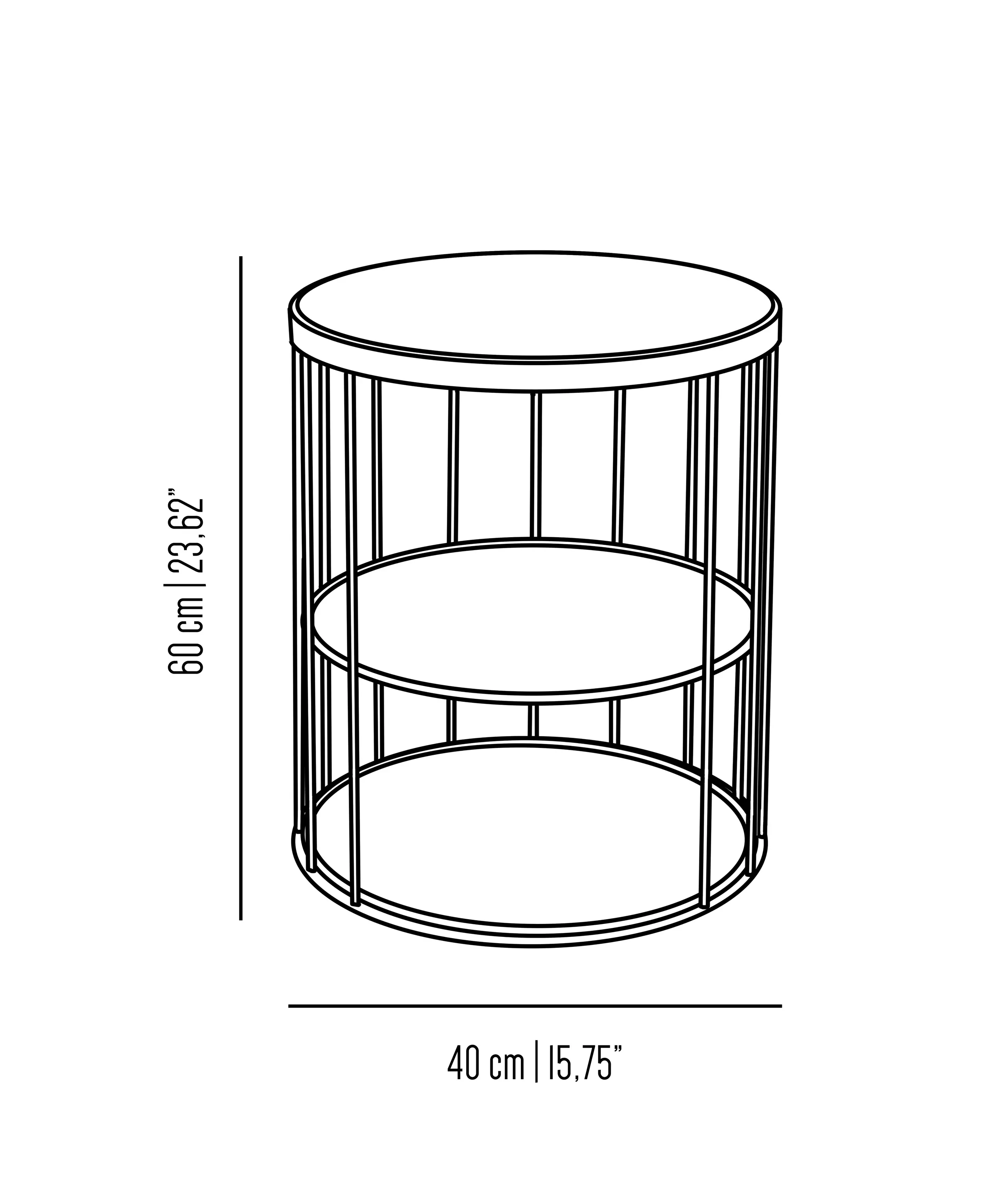 Bronzetto - Cage | Round tall coffee table with linear design