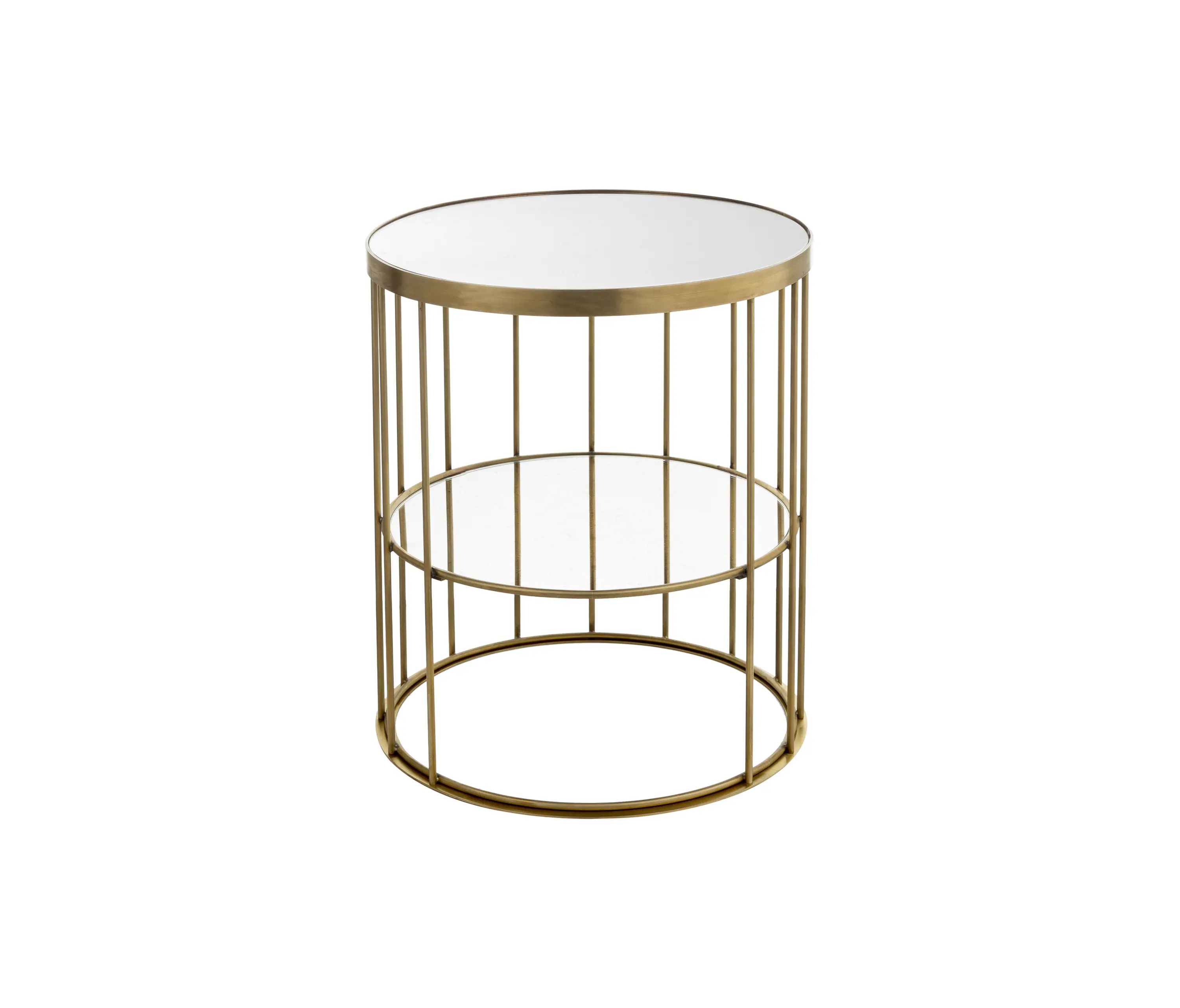 Bronzetto - Cage | Round tall coffee table with linear design