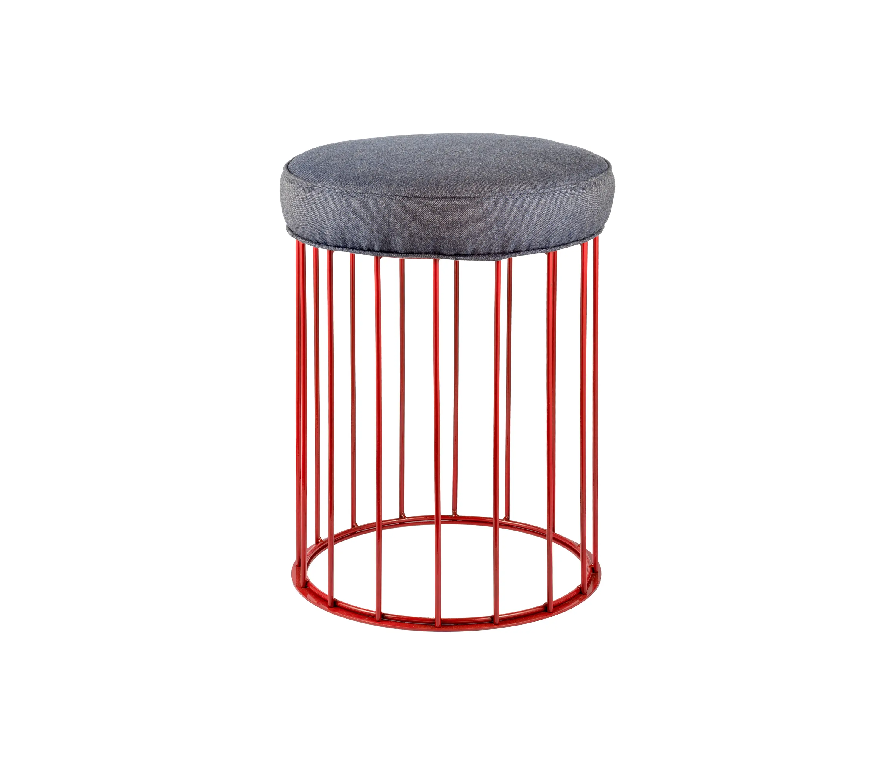 Bronzetto - Cage | Panchetto in ottone con seduta in juta o stoffa