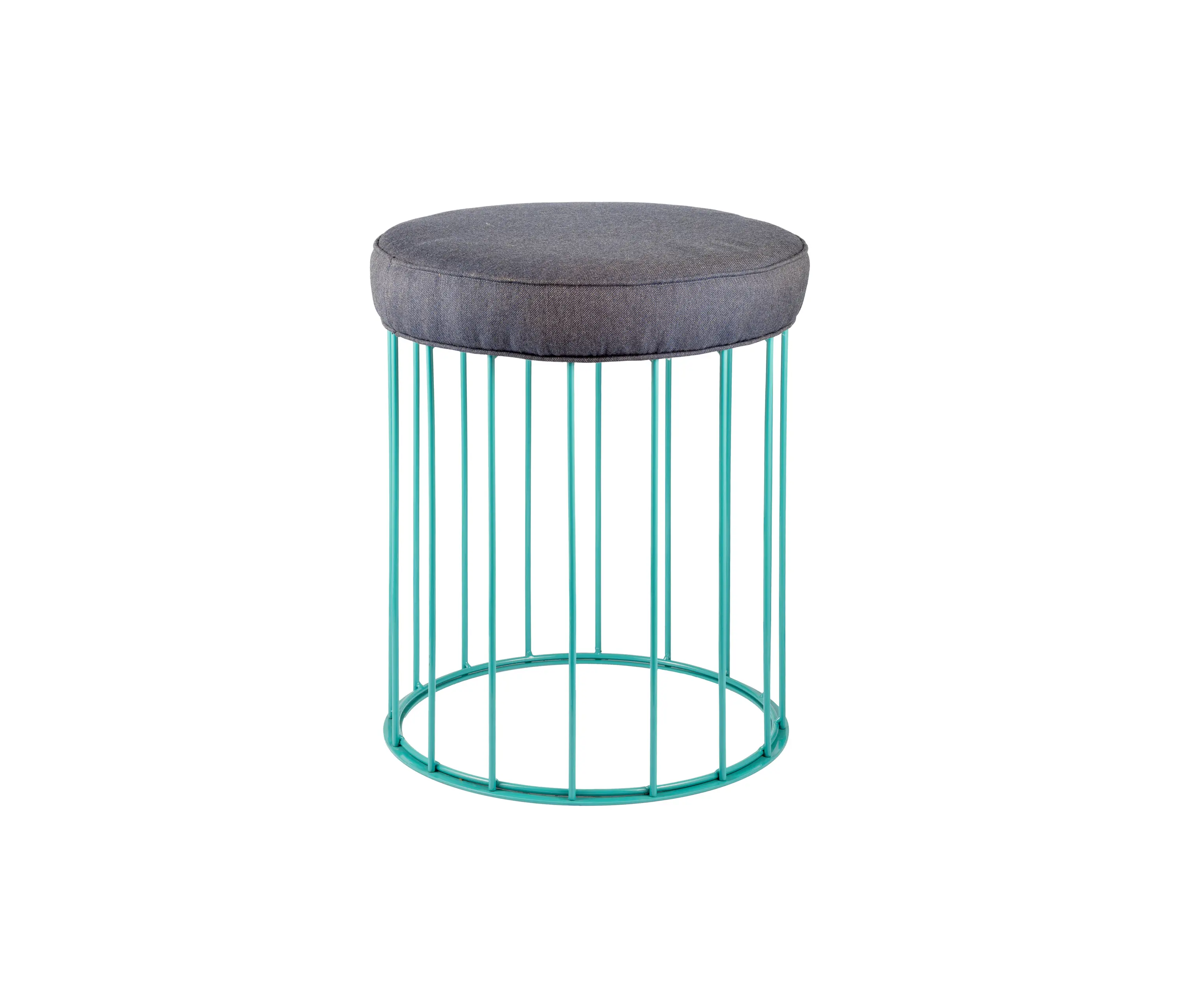 Bronzetto - Cage | Panchetto in ottone con seduta in juta o stoffa