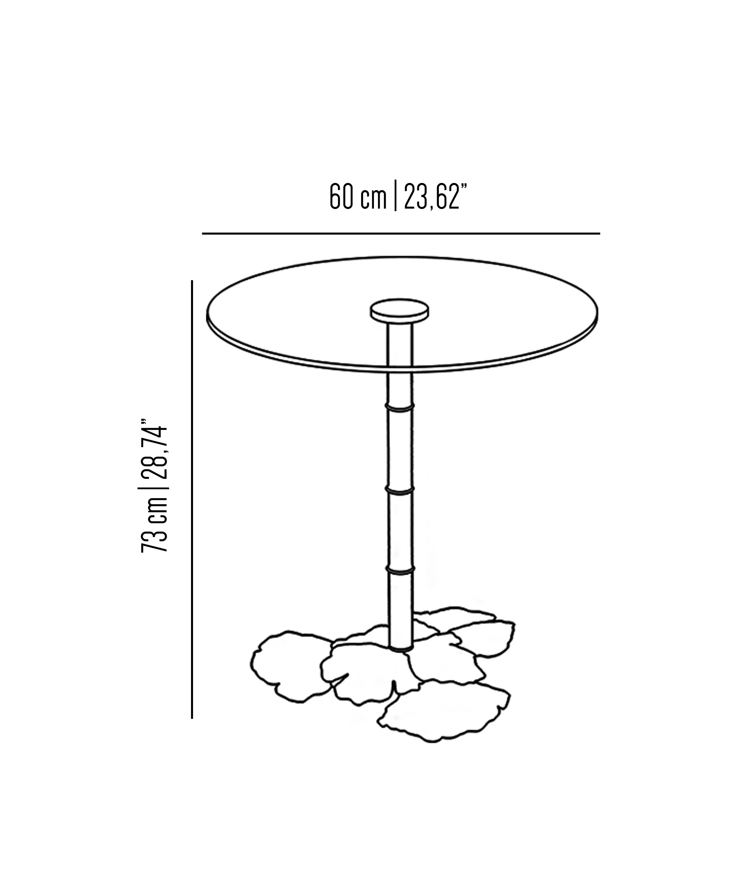 Bronzetto - Gingko Biloba | Leaves base table small