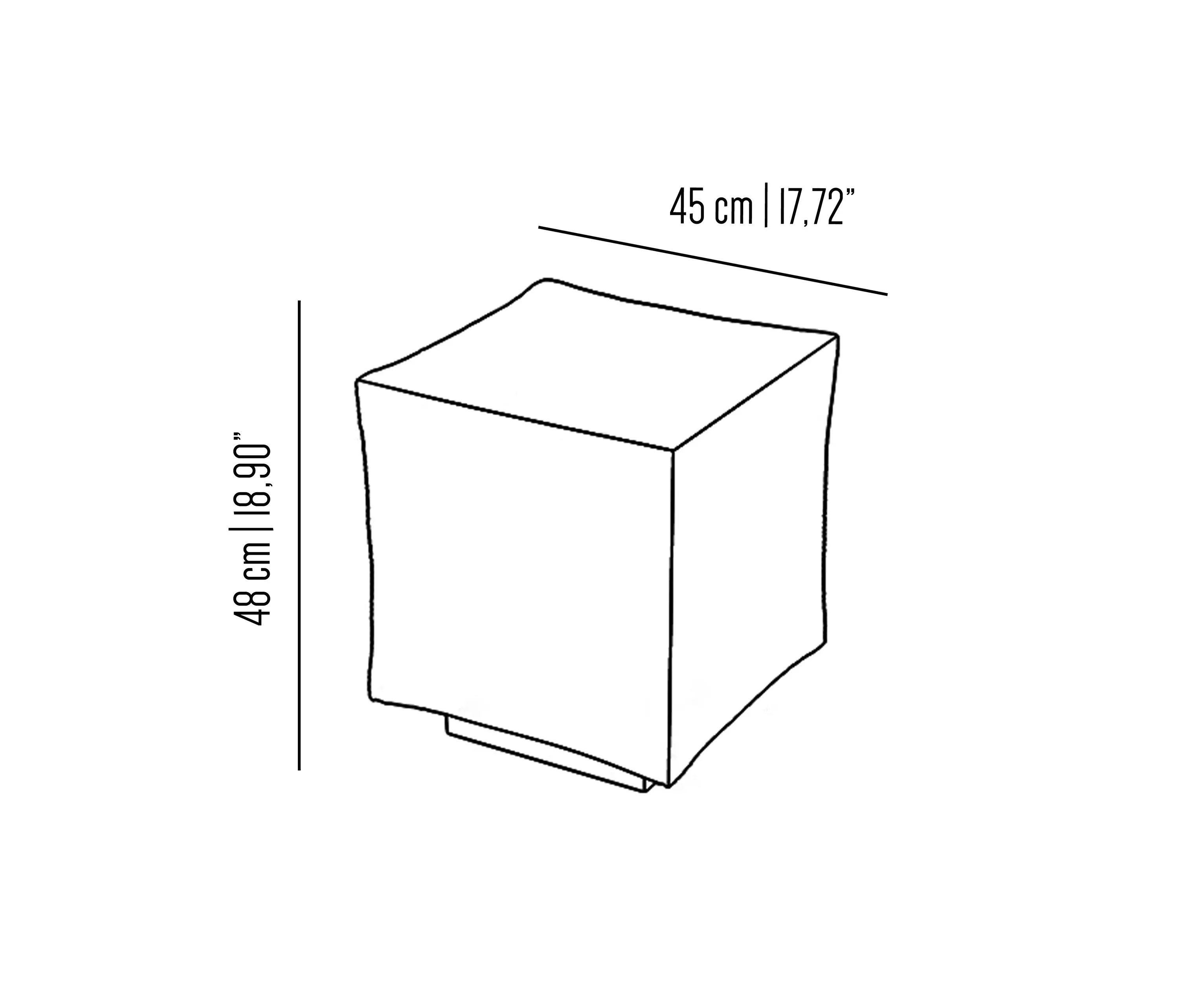 Bronzetto - Softiron | Iron square pouff with base