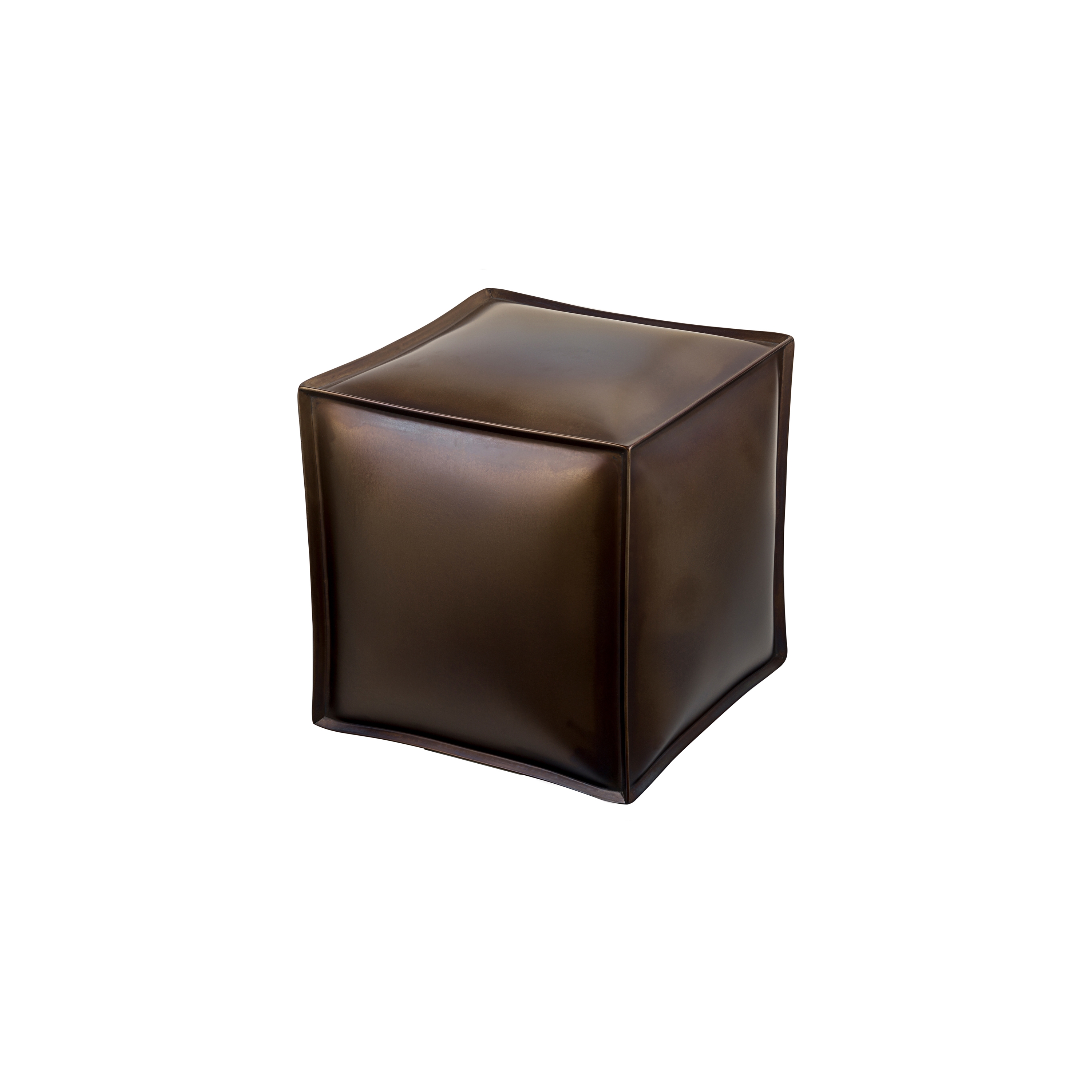 Display product Softiron | Iron square pouff with edging from manufacturer Bronzetto