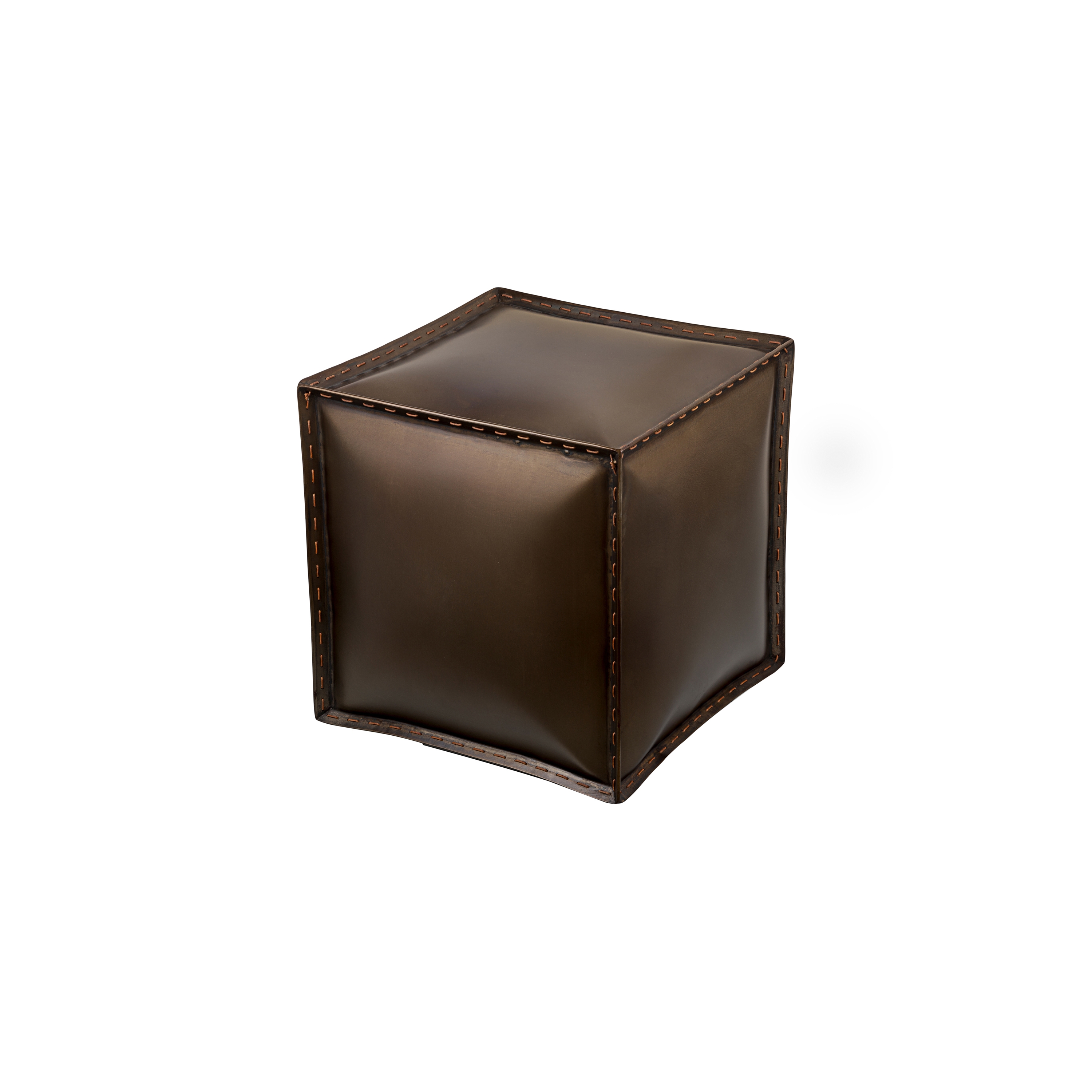 Display product Softiron | Iron square pouff with stiched edging from manufacturer Bronzetto