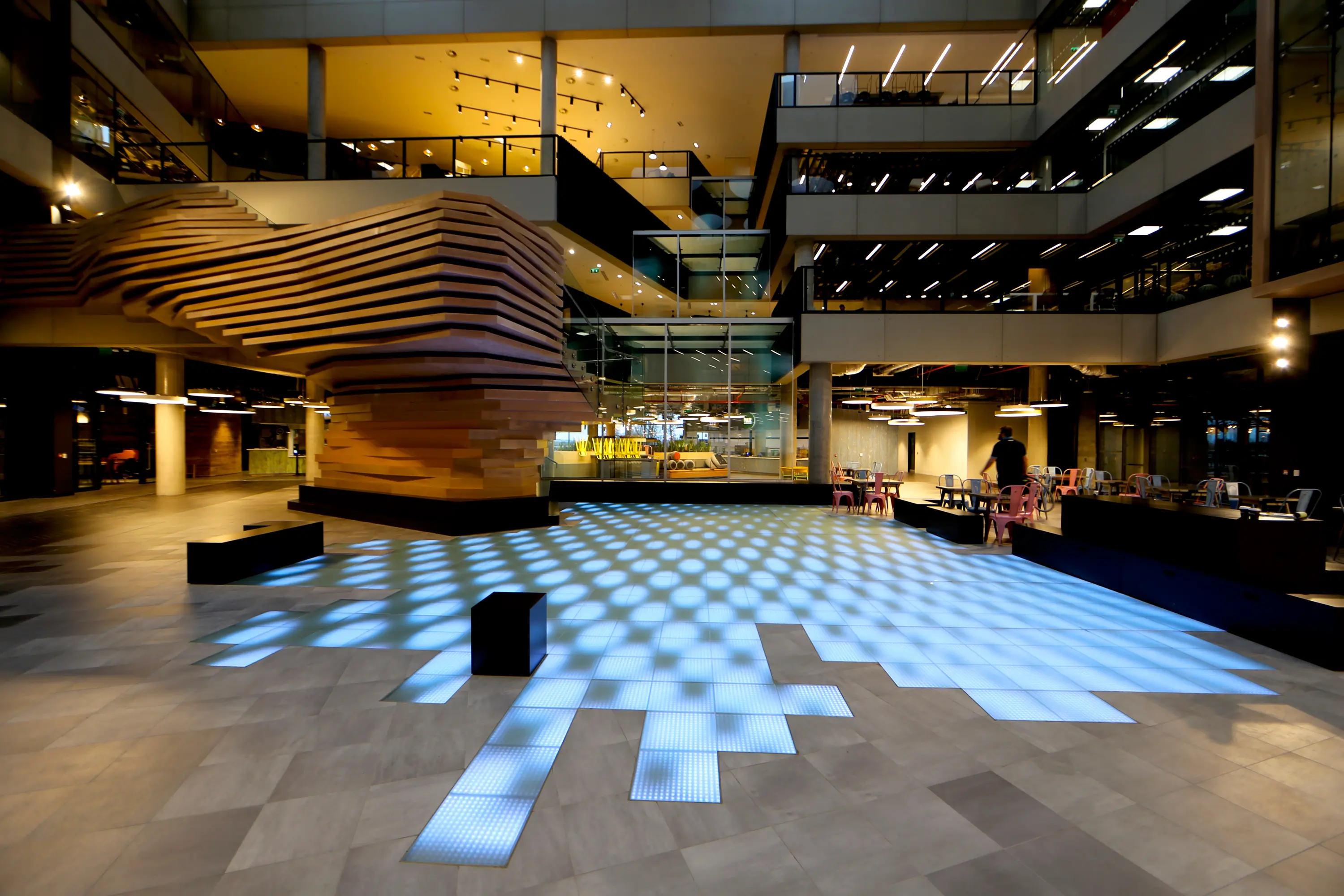 ASB GlassFloor - ASB LumiFlex | Microsoft Digital Waterfall Lake
