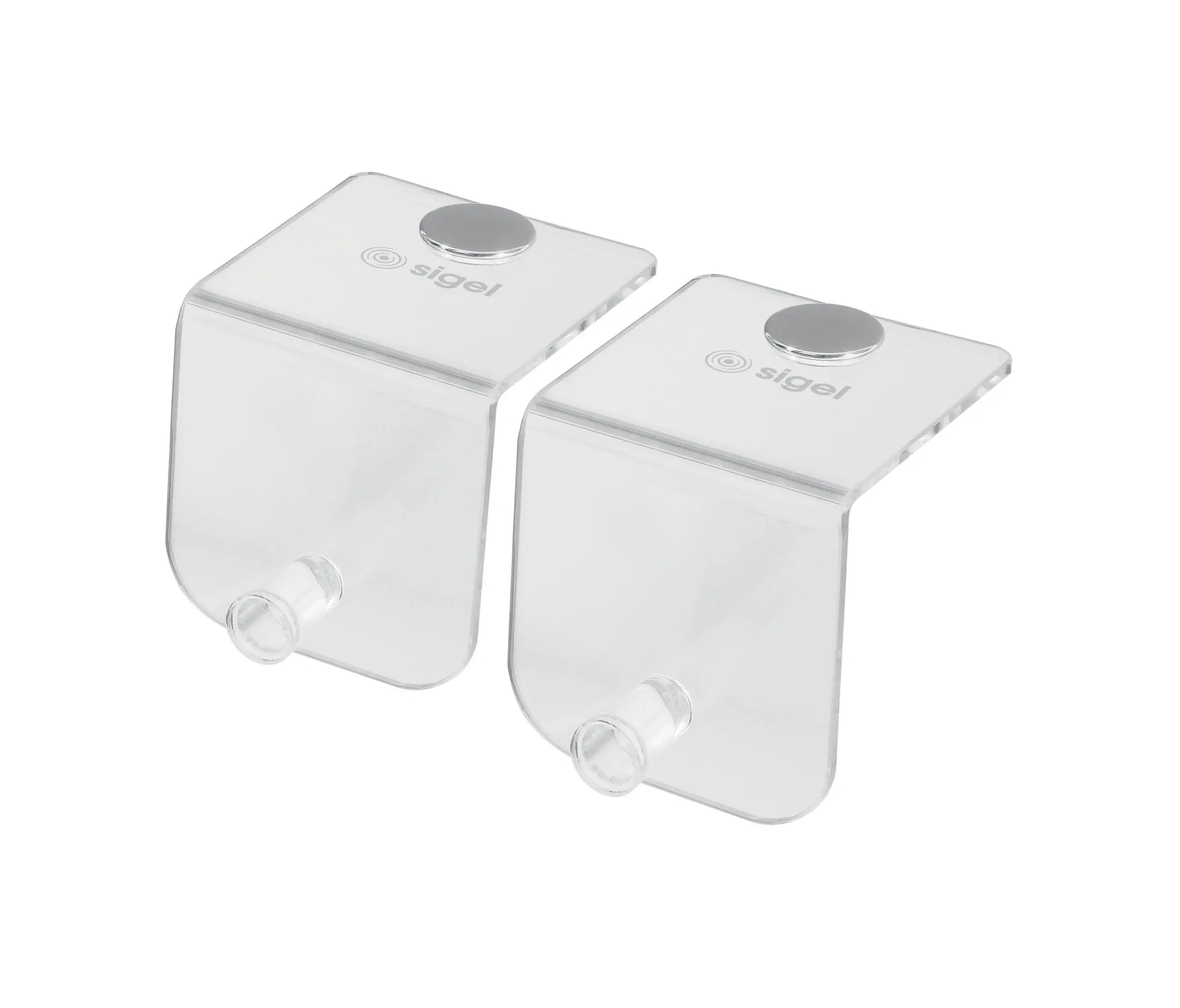 Sigel - Flipchart hooks made of transparent acrylic, set of 2