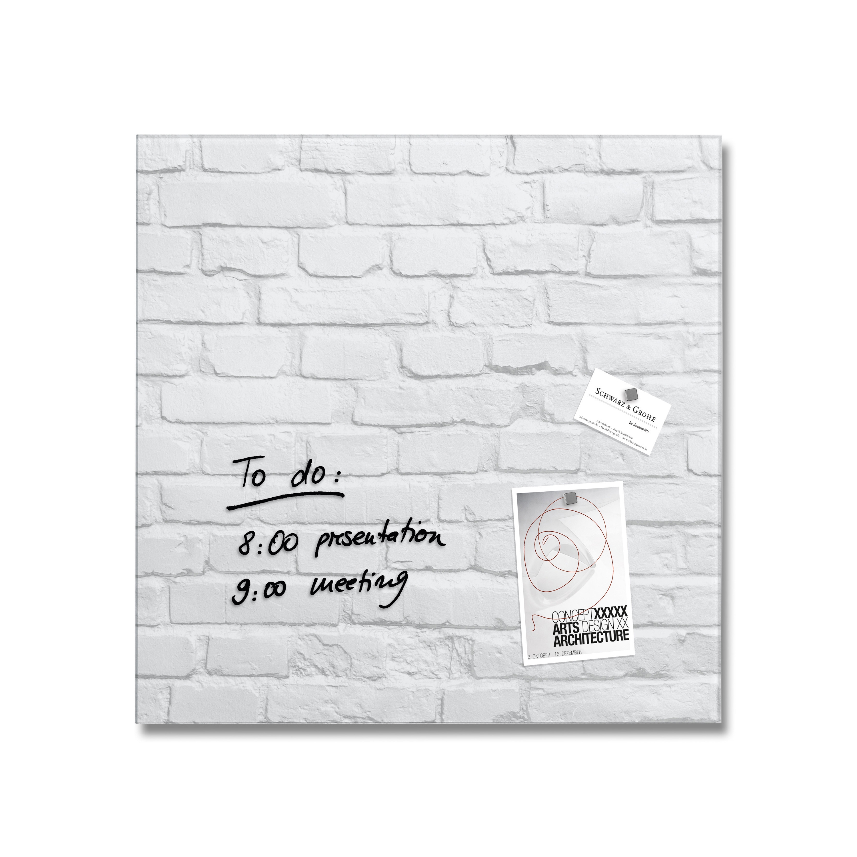 Magnetic Glass Board Artverum, 48 x 48 cm
