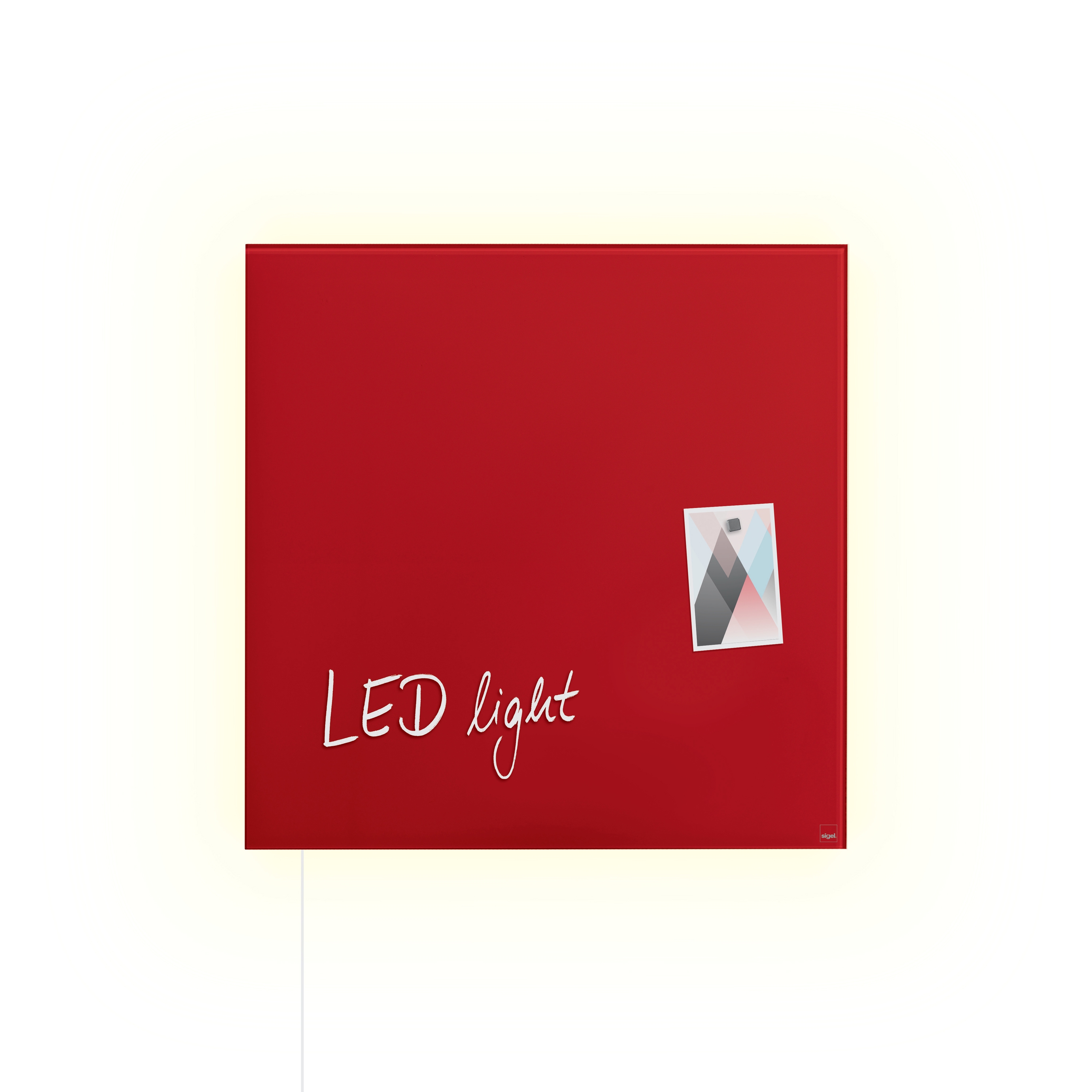 Magnetic Glass Board Artverum LED light, 48 x 48 cm