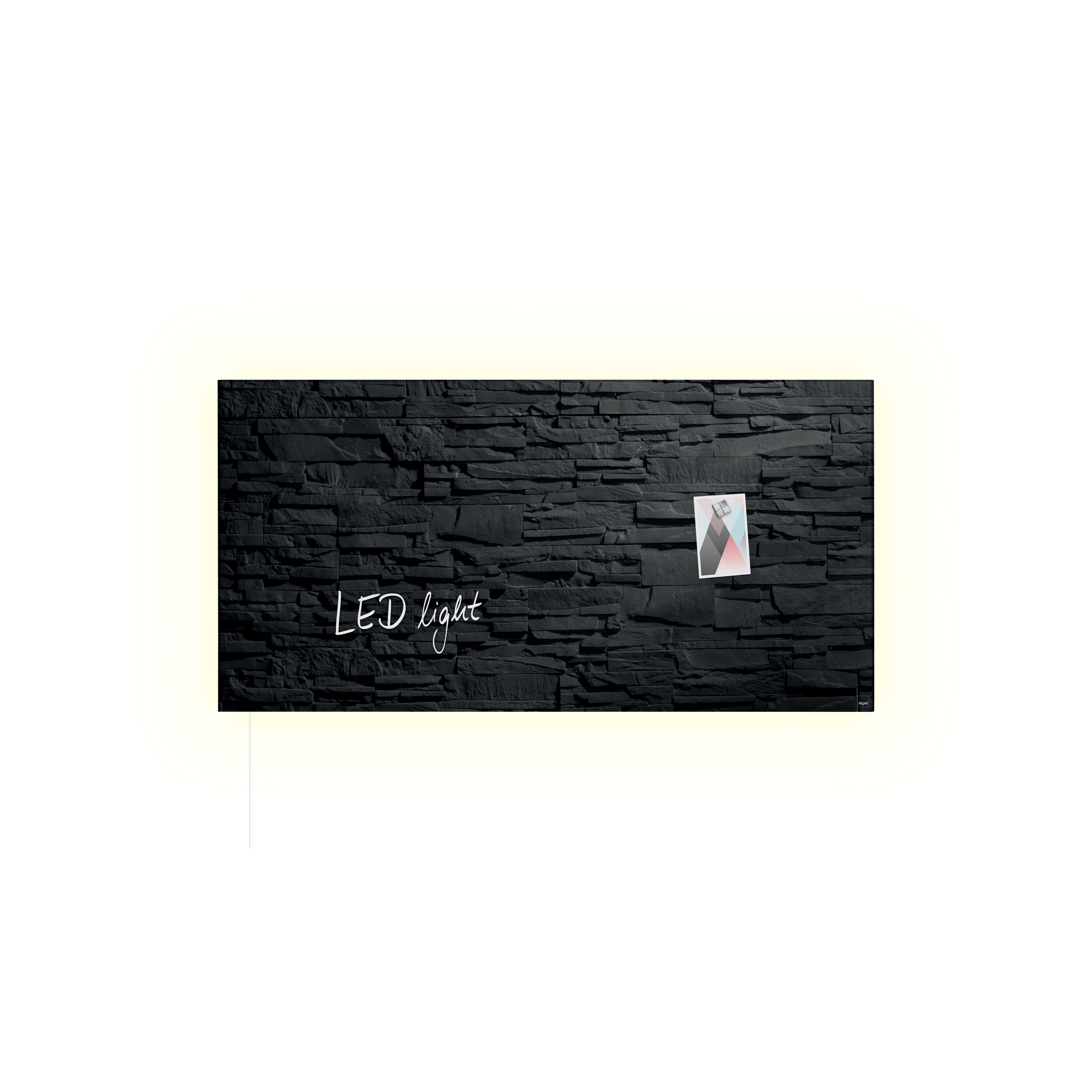 Magnetic Glass Board Artverum LED light, 91 x 46 cm