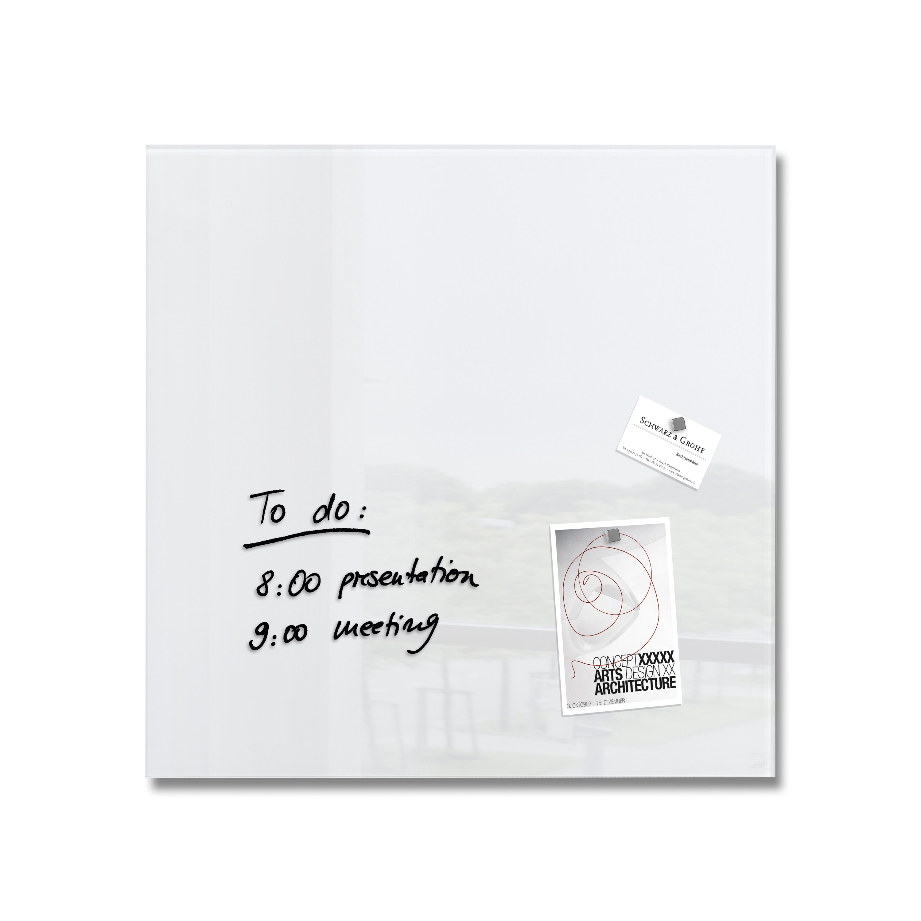 Magnetic Glass Board Artverum, 48 x 48 cm