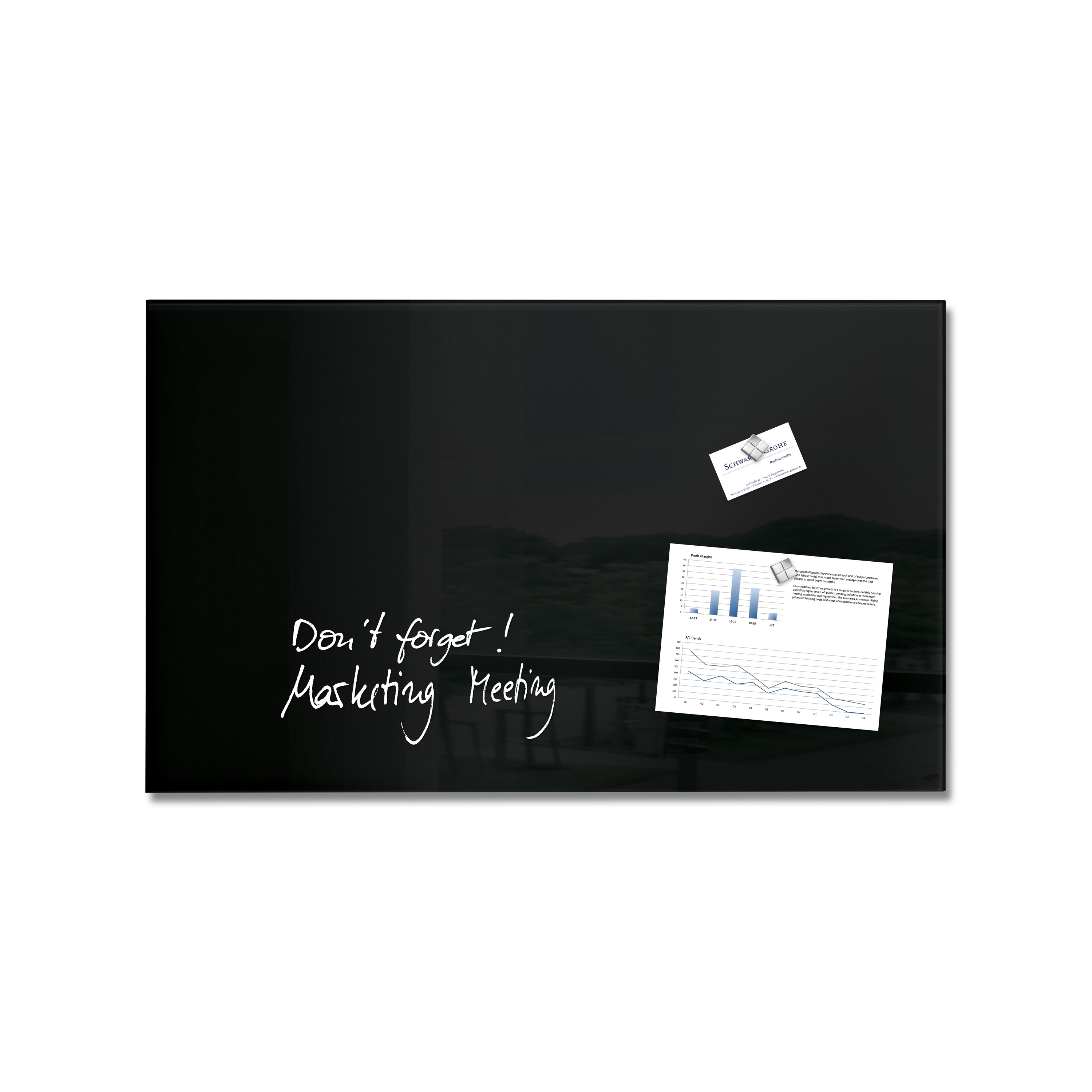 Vertoon produk Magnetic Glass Board Artverum, 78 x 48 cm van vervaardiger Sigel