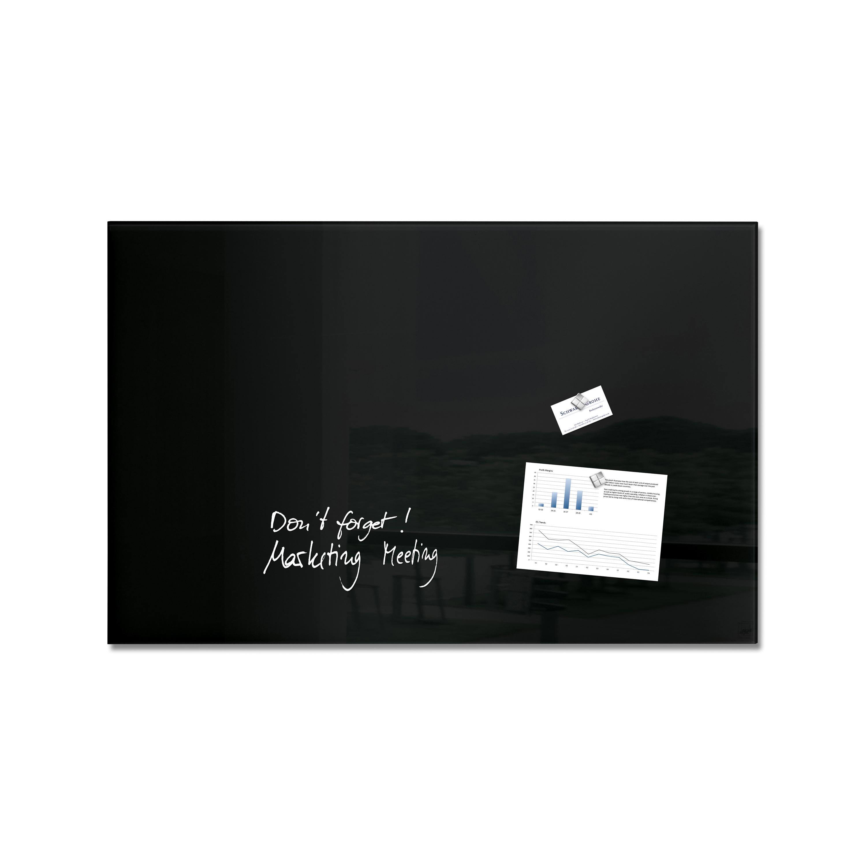 Vertoon produk Magnetic Glass Board Artverum, 100 x 65 cm van vervaardiger Sigel