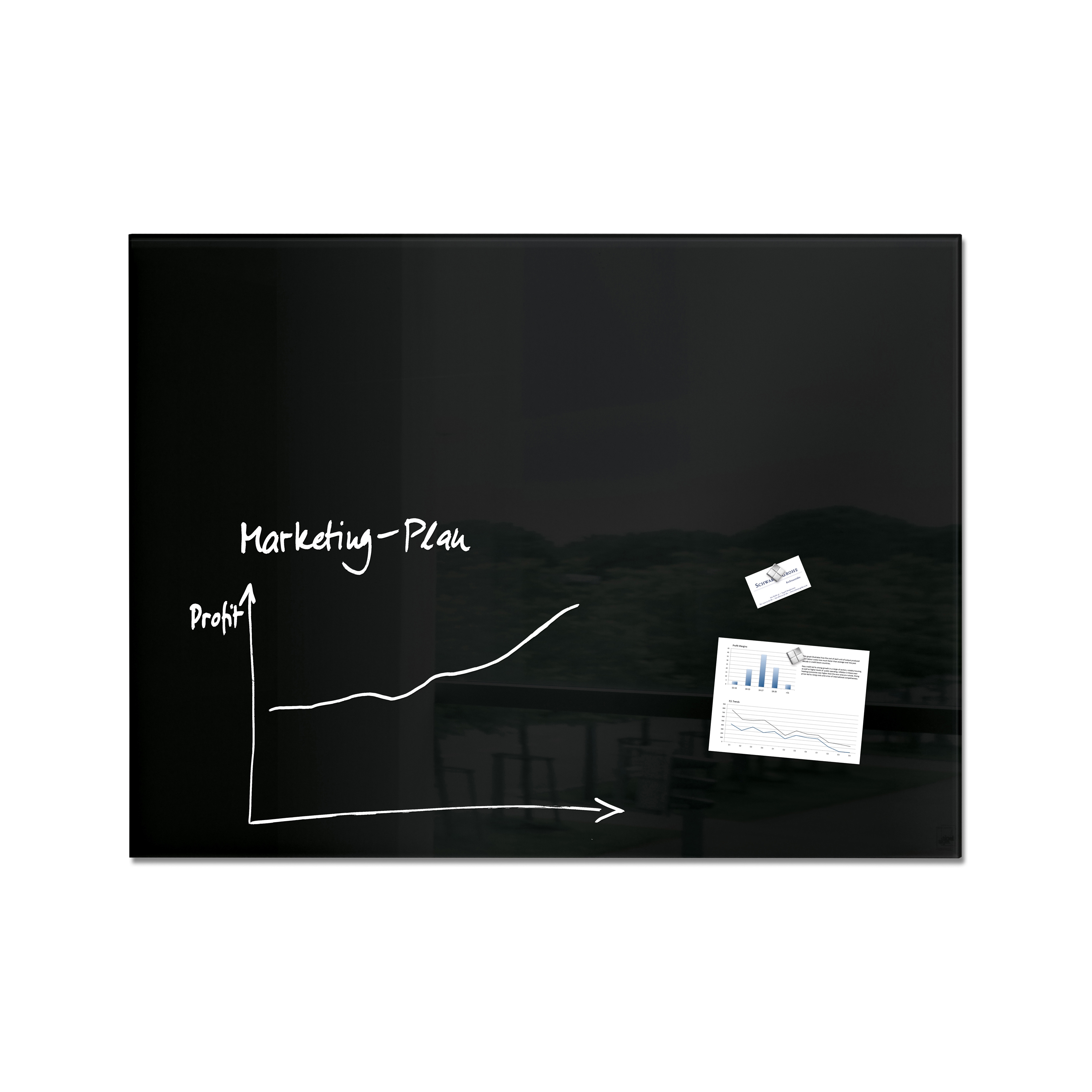 Vertoon produk Magnetic Glass Board Artverum, 120 x 90 cm van vervaardiger Sigel