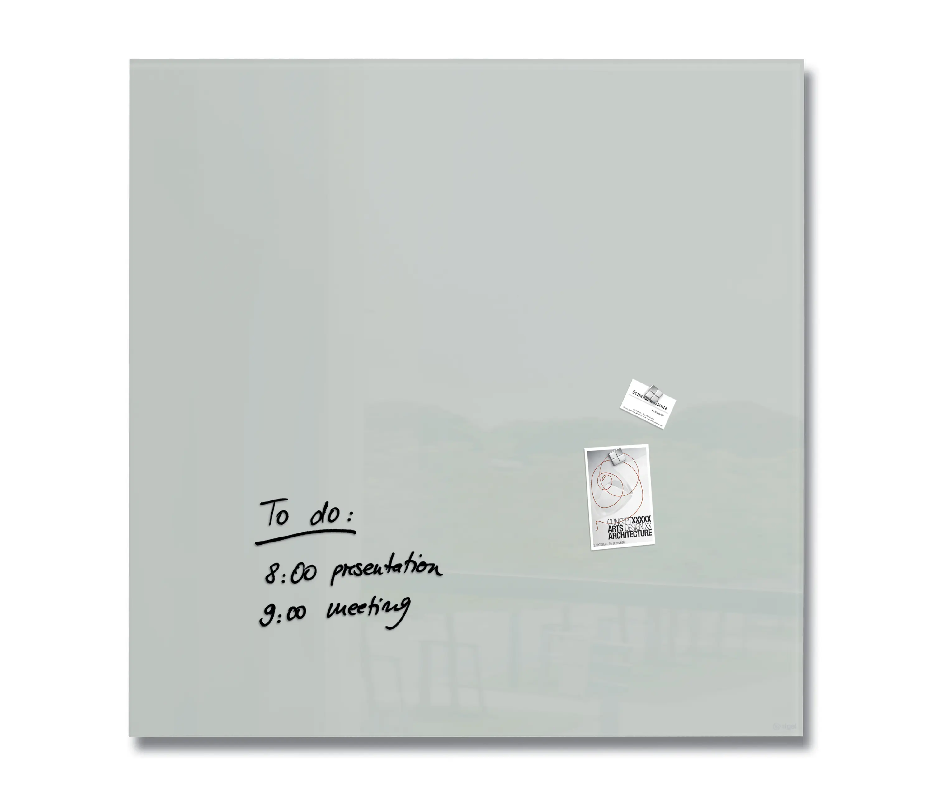 Sigel - Magnetic Glass Board Artverum, grey, 115 x 115 cm