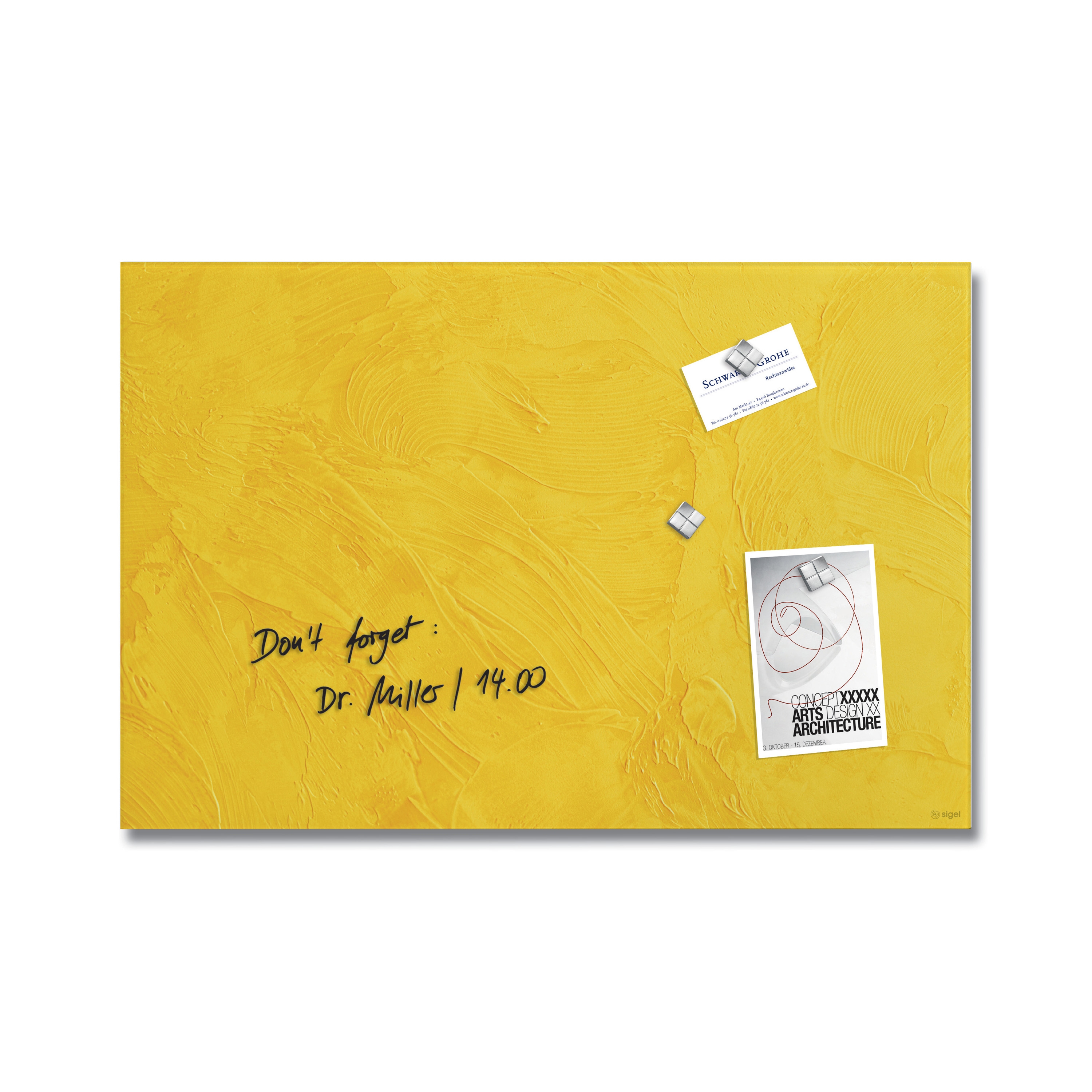 Magnetic Glass Board Artverum, design Yellow Structure, matt, 60 x 40 cm