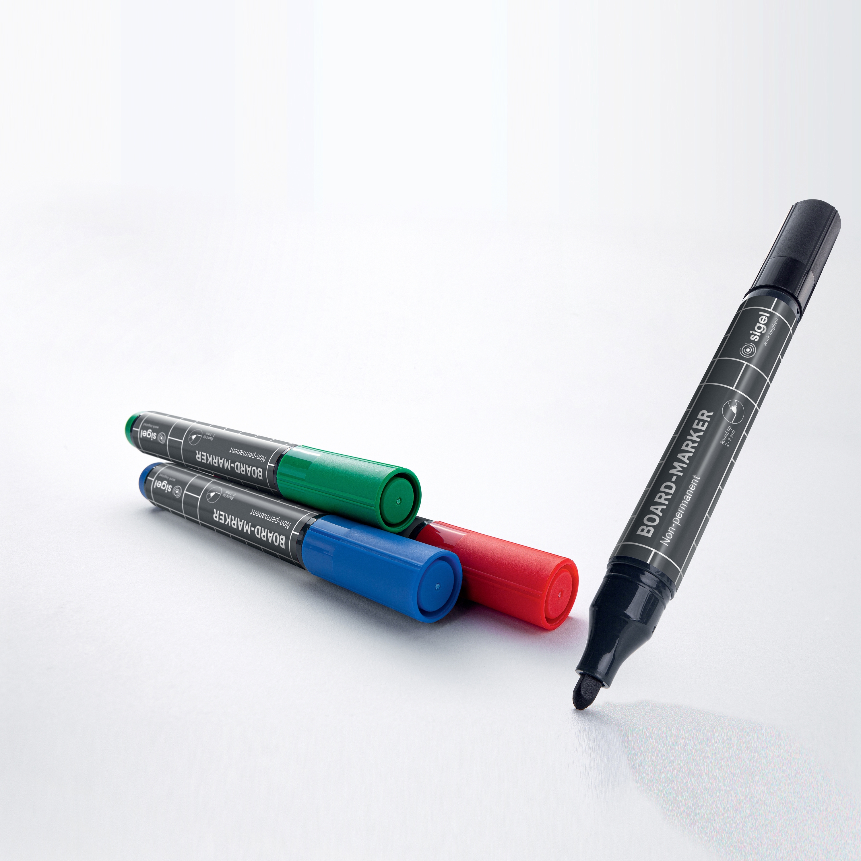 Glassboard markers, black, blue, red, green, 4 pcs.