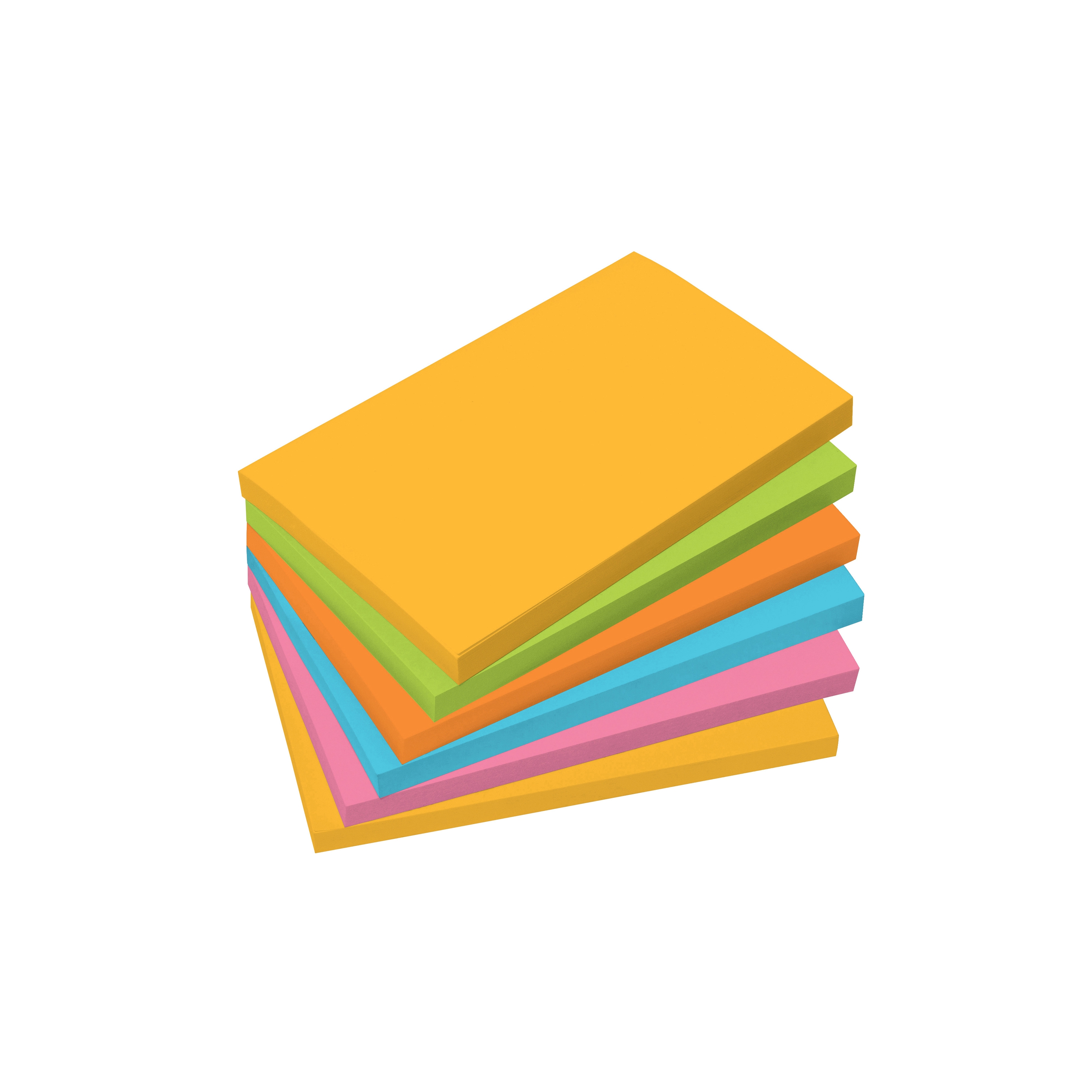 Vertoon produk Sticky notes, rectangular, yellow, green, orange, pink, blue, 600 sheets van vervaardiger Sigel