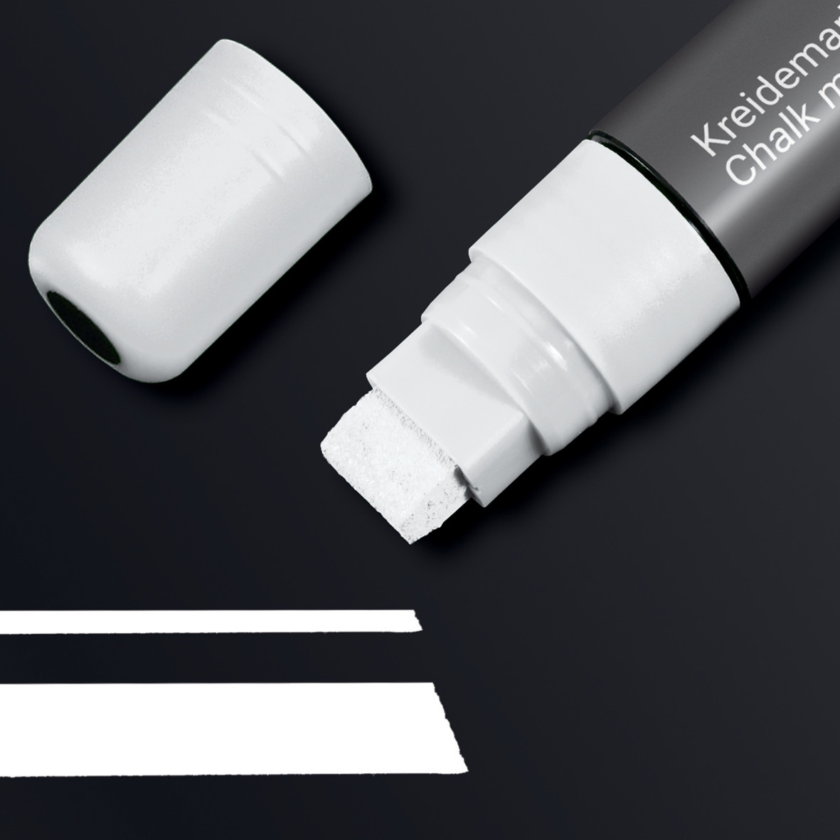 Display product Chalk markers 150, chisel tip, white, 1 pcs. from manufacturer Sigel