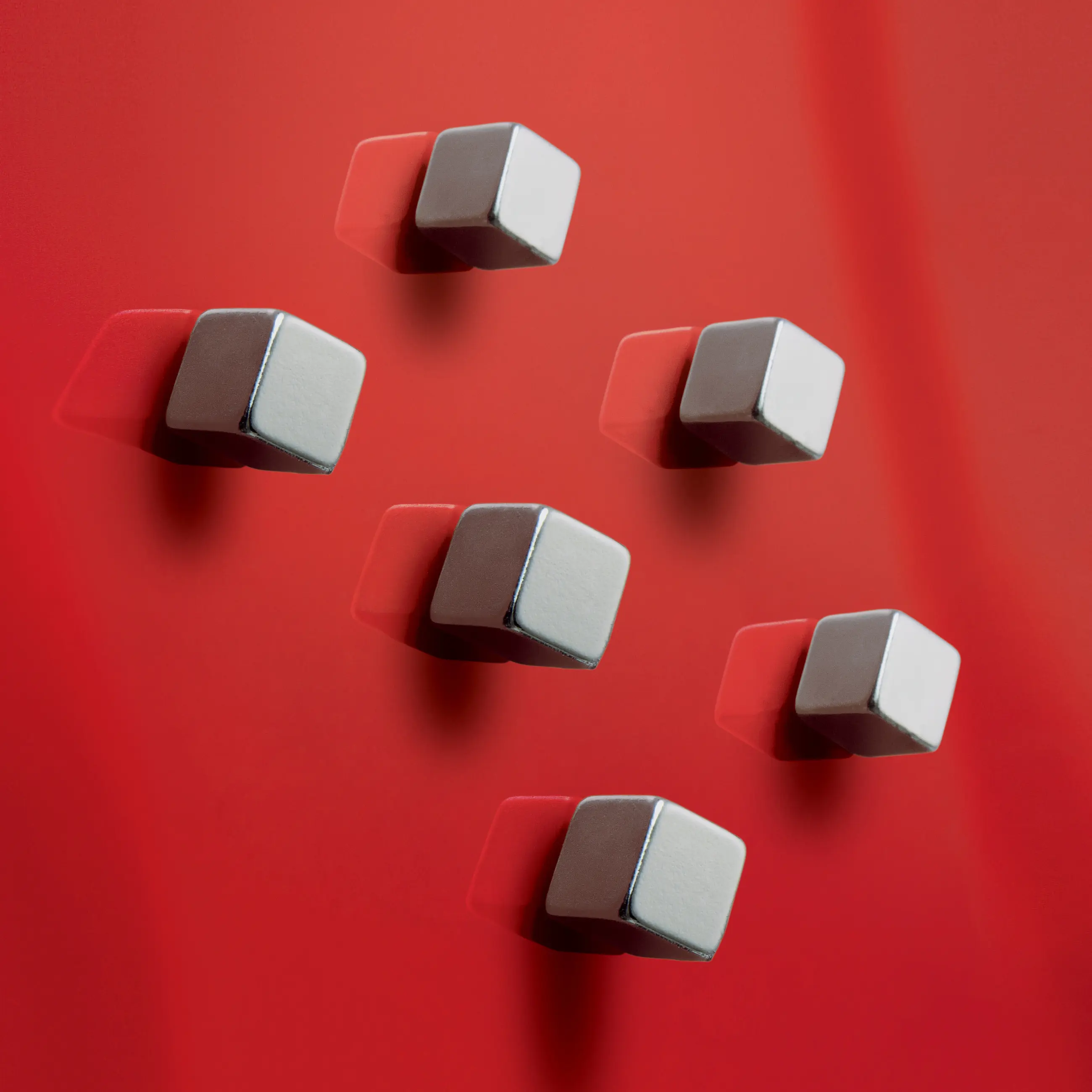 Sigel - SuperDym magnets C5 "Strong", Cube-Design, silver, 6 pcs.