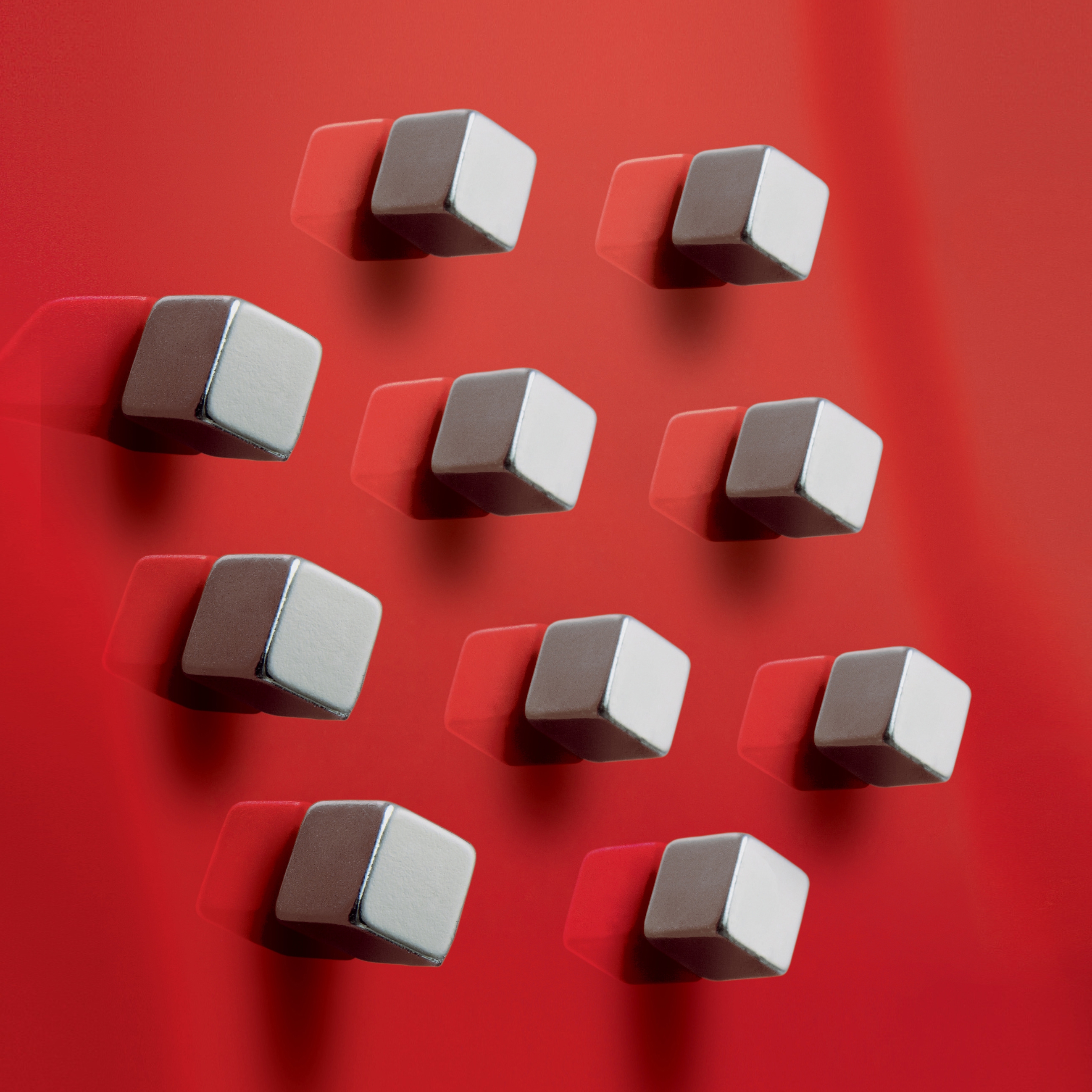 Display product SuperDym magnets C5 "Strong", Cube-Design, silver, 10 pcs. from manufacturer Sigel