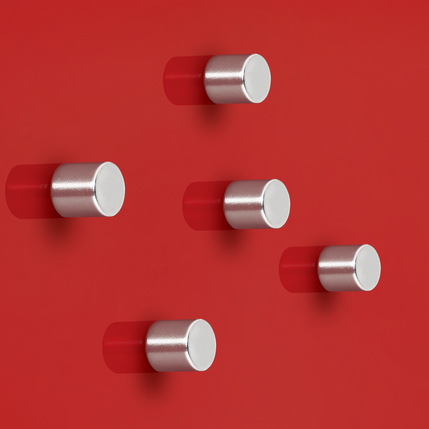 Display product SuperDym magnets C5 "Strong", Zylinder-Design, silver, 5 pcs. from manufacturer Sigel